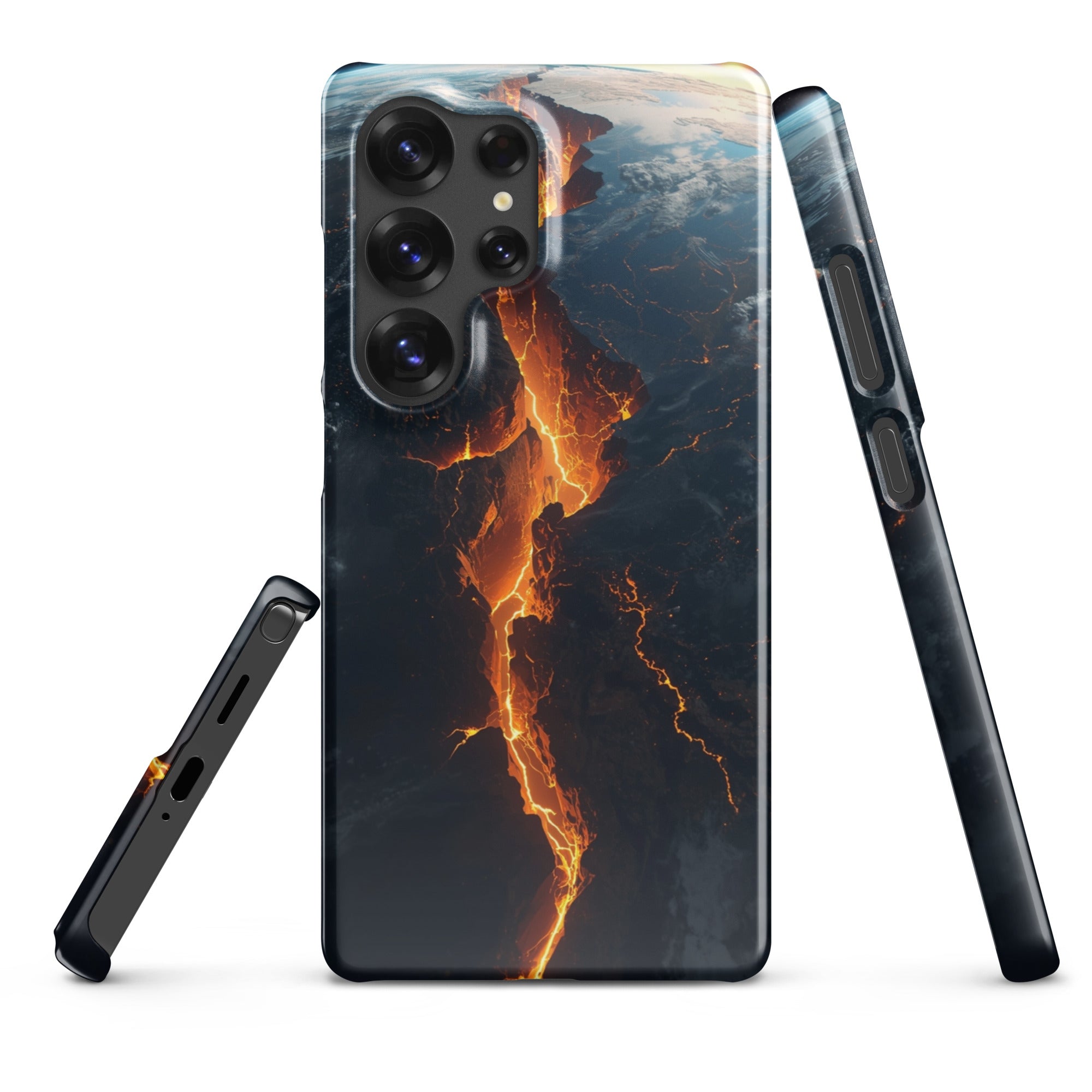 Cover Samsung Resistente – Compatibile con Ricarica Wireless – Design Spaccatura Pianeta Terra-Biiply
