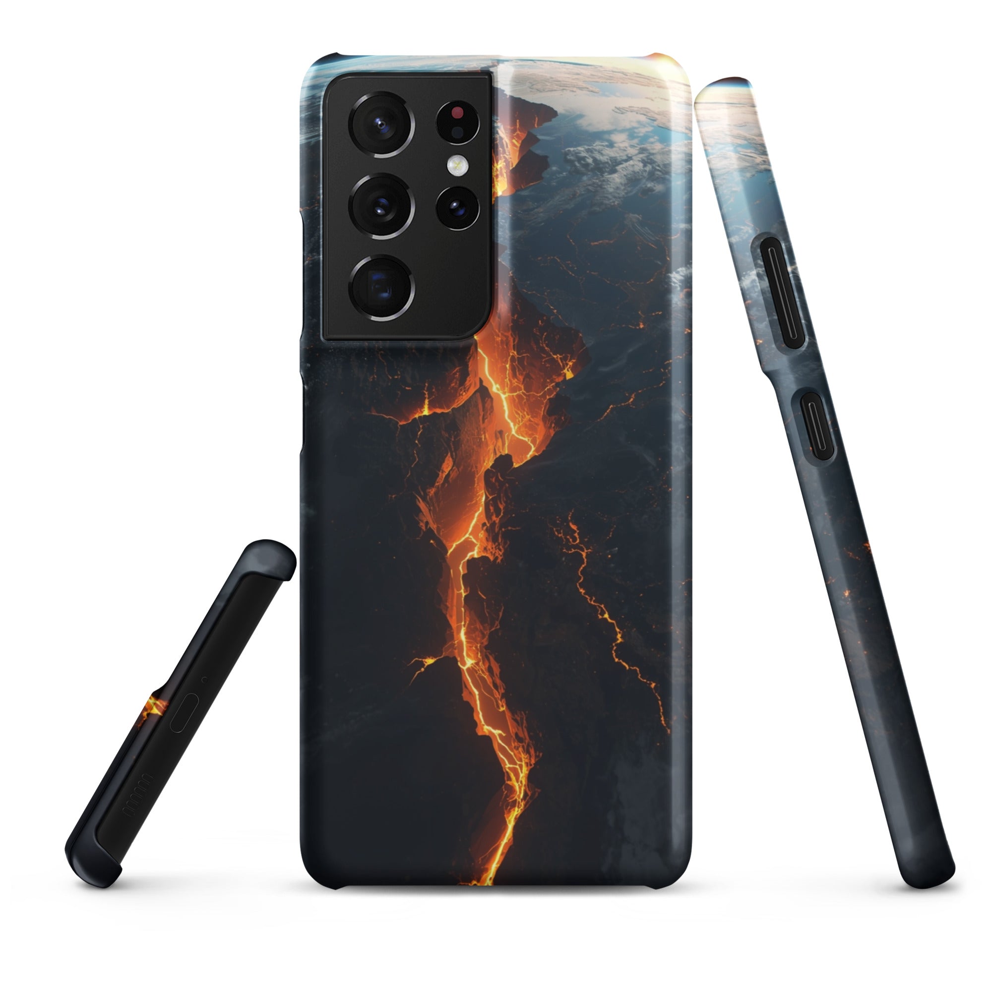 Cover Samsung Resistente – Compatibile con Ricarica Wireless – Design Spaccatura Pianeta Terra-Biiply