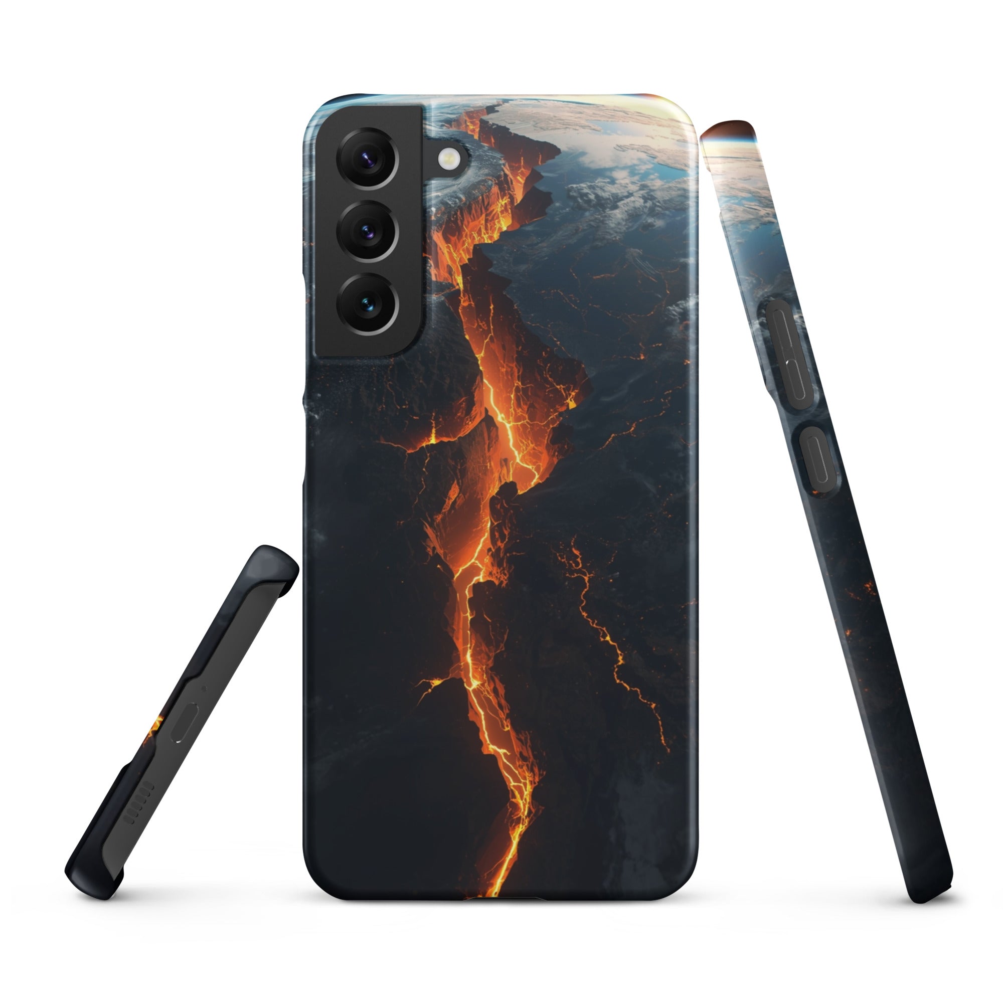Cover Samsung Resistente – Compatibile con Ricarica Wireless – Design Spaccatura Pianeta Terra-Biiply