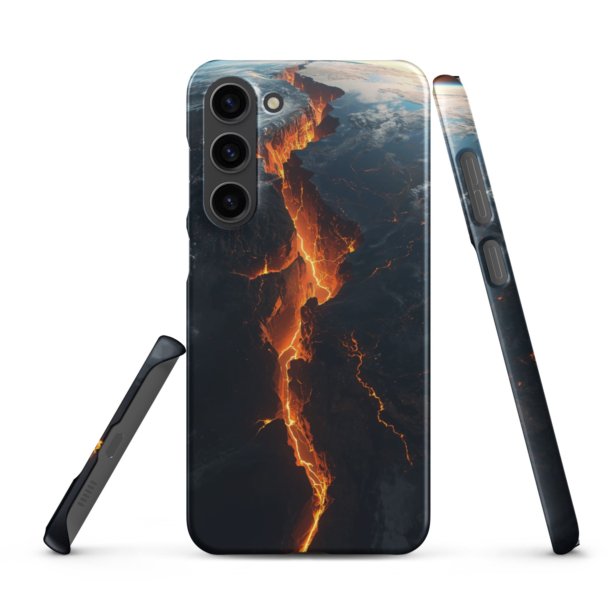 Cover Samsung Resistente – Compatibile con Ricarica Wireless – Design Spaccatura Pianeta Terra-Biiply