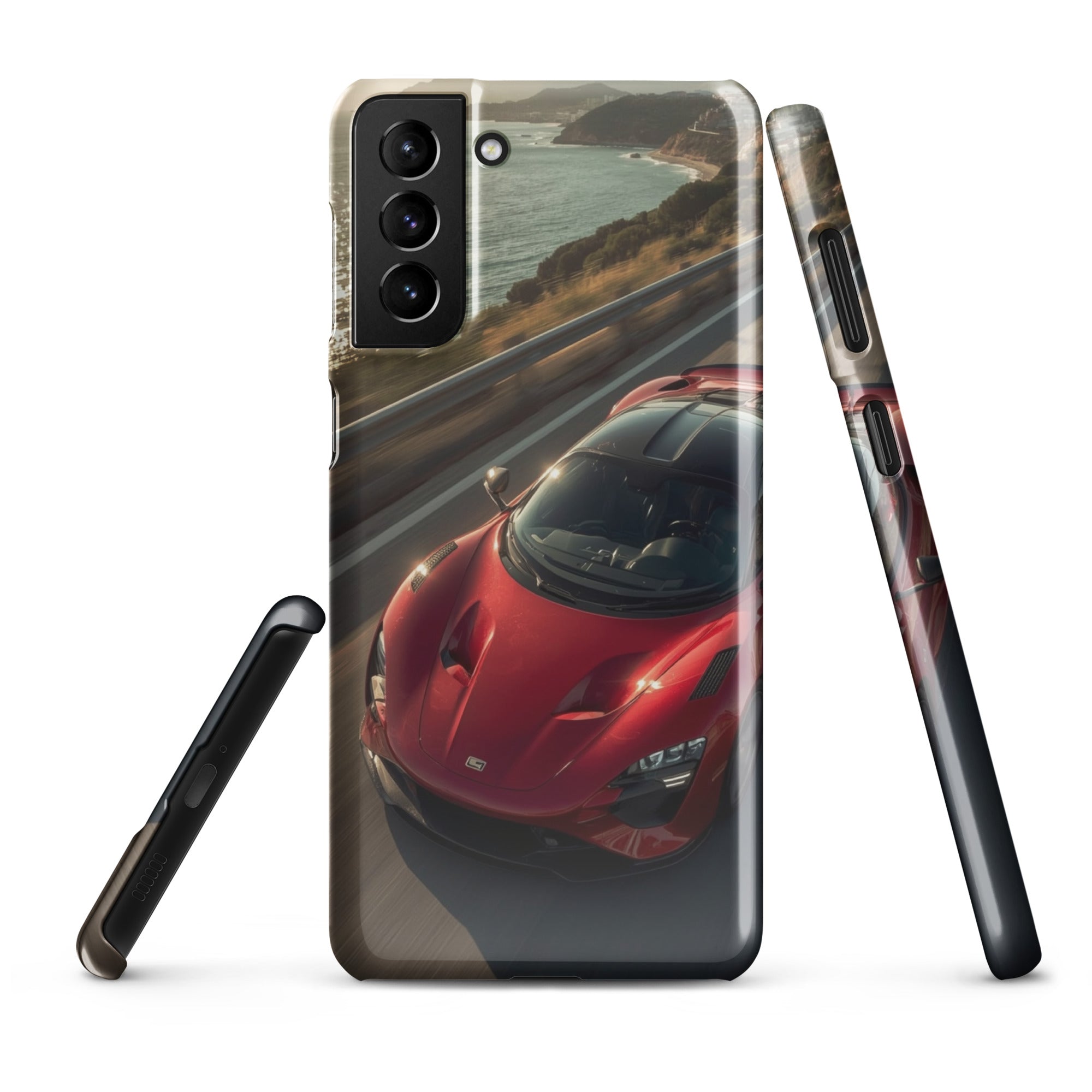 Cover Samsung Resistente – Compatibile con Ricarica Wireless – Design Supercar Rossa-Biiply