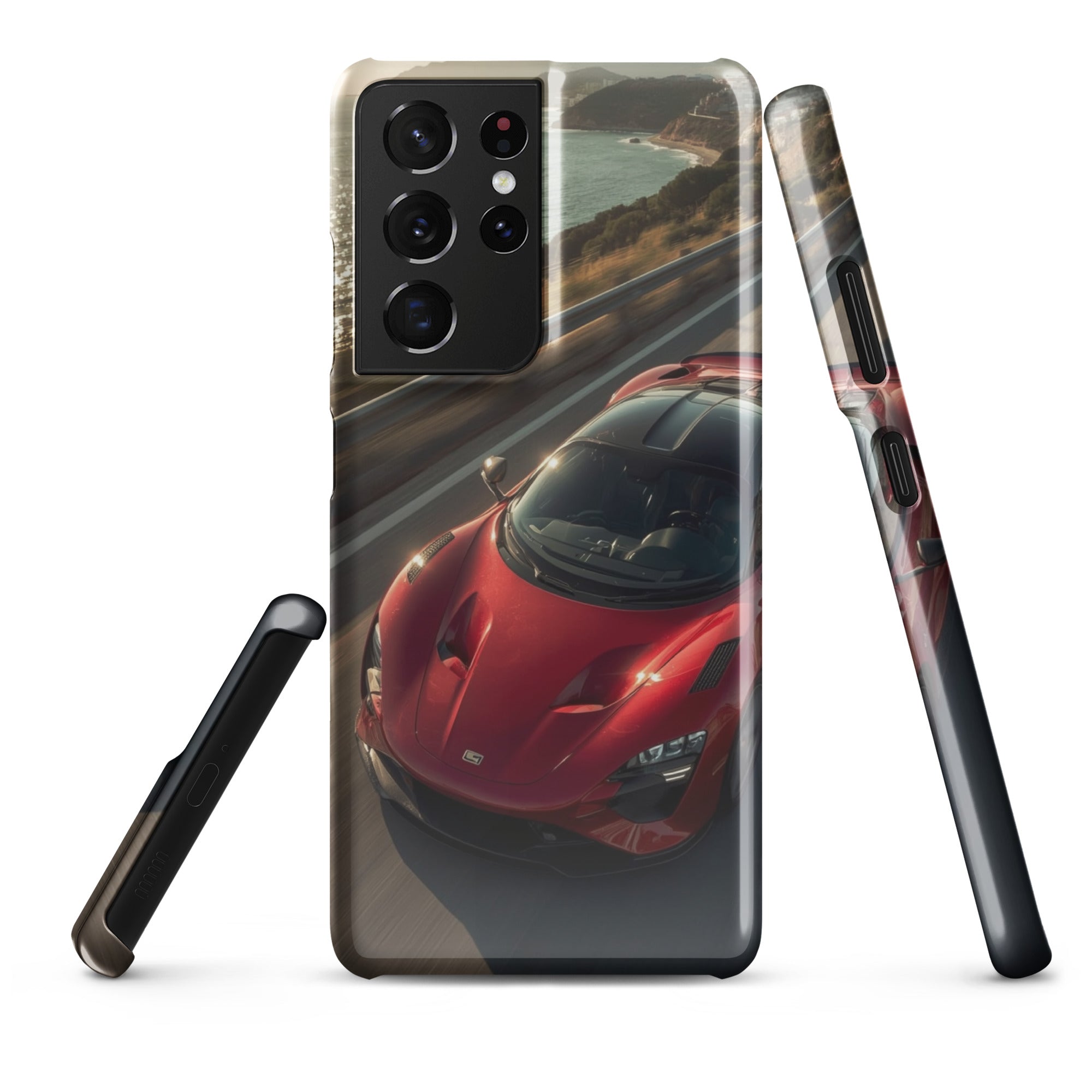 Cover Samsung Resistente – Compatibile con Ricarica Wireless – Design Supercar Rossa-Biiply