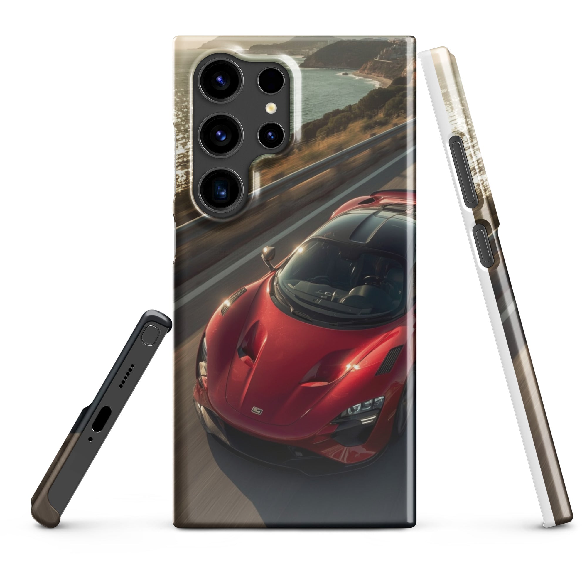 Cover Samsung Resistente – Compatibile con Ricarica Wireless – Design Supercar Rossa-Biiply