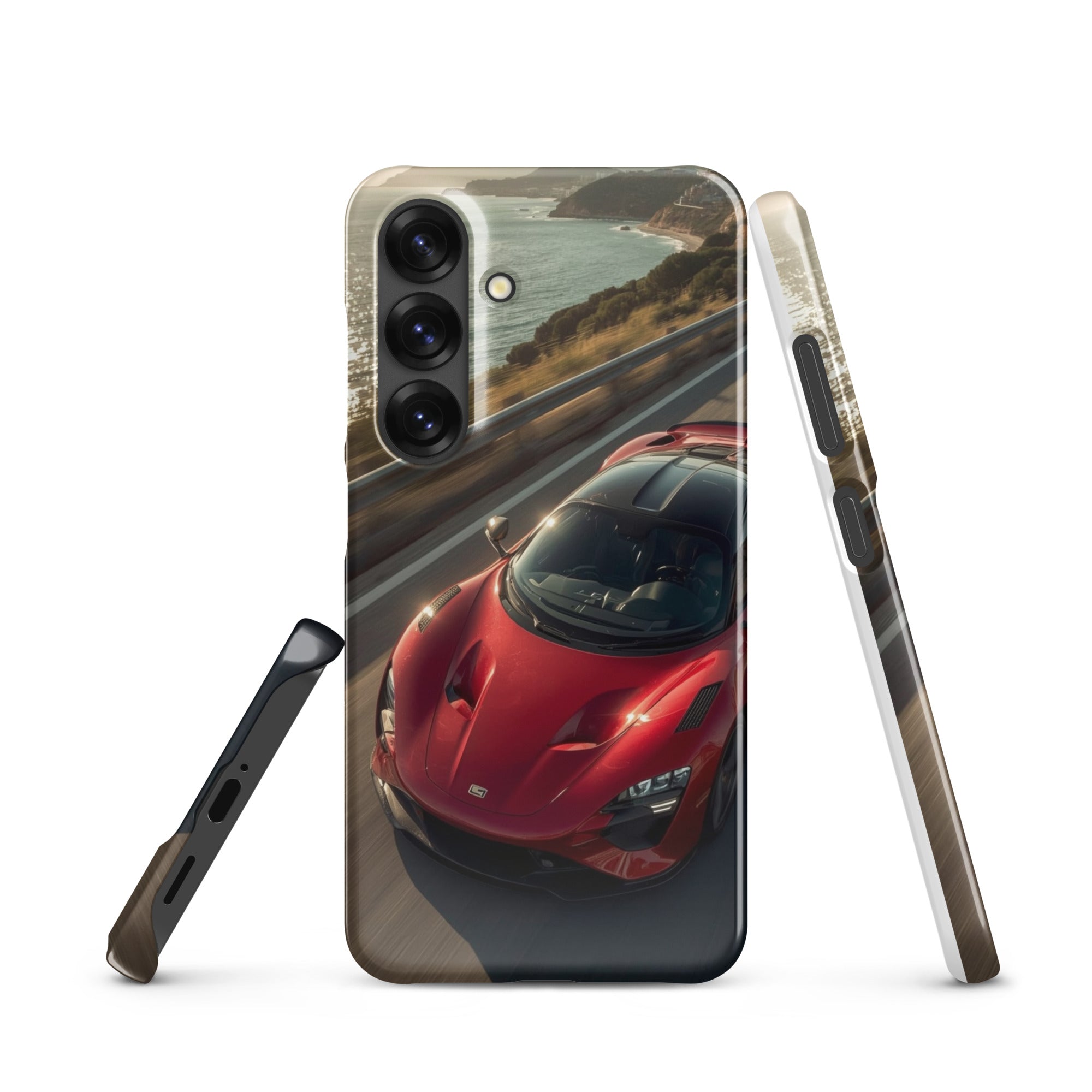 Cover Samsung Resistente – Compatibile con Ricarica Wireless – Design Supercar Rossa-Biiply