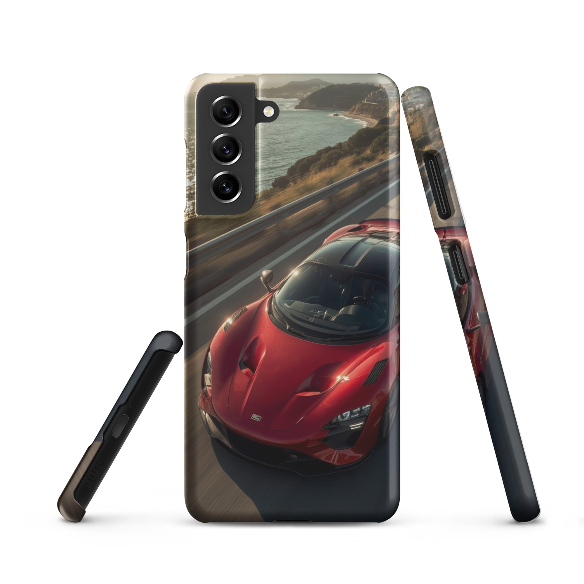 Cover Samsung Resistente – Compatibile con Ricarica Wireless – Design Supercar Rossa-Biiply