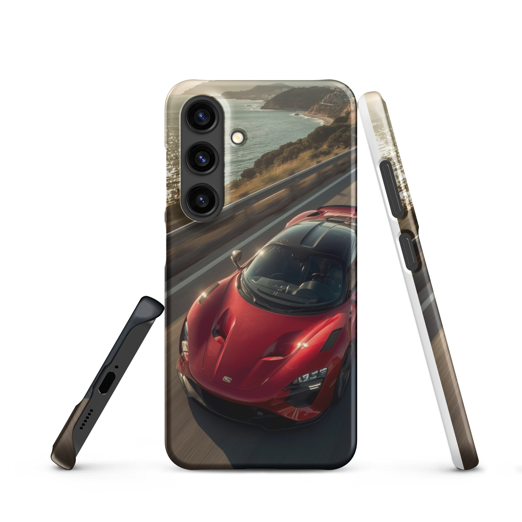 Cover Samsung Resistente – Compatibile con Ricarica Wireless – Design Supercar Rossa-Biiply