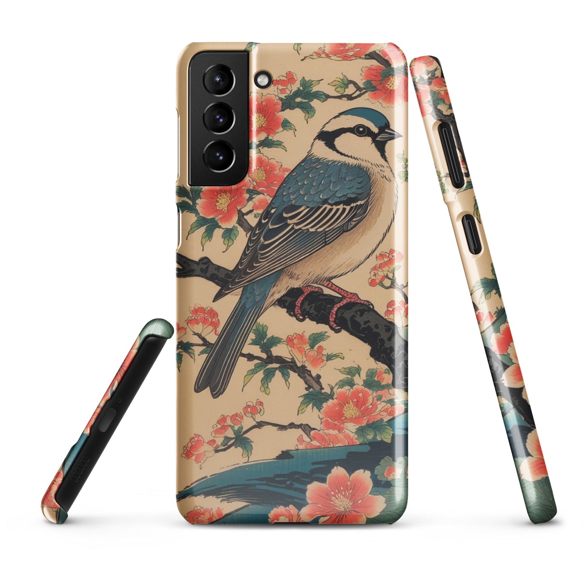 Cover Samsung Resistente – Compatibile con Ricarica Wireless – Design Uccellino Giapponese-Biiply