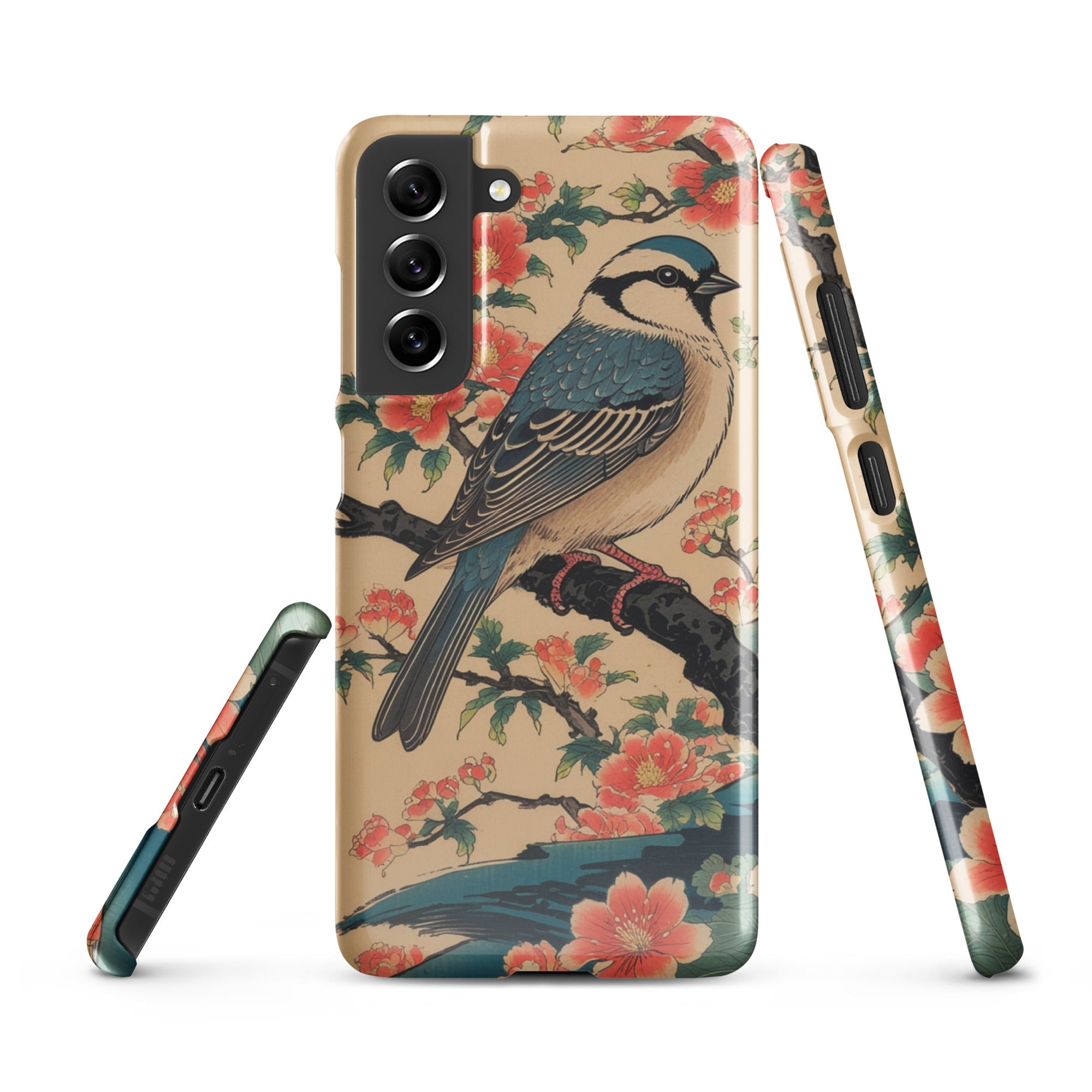 Cover Samsung Resistente – Compatibile con Ricarica Wireless – Design Uccellino Giapponese-Biiply