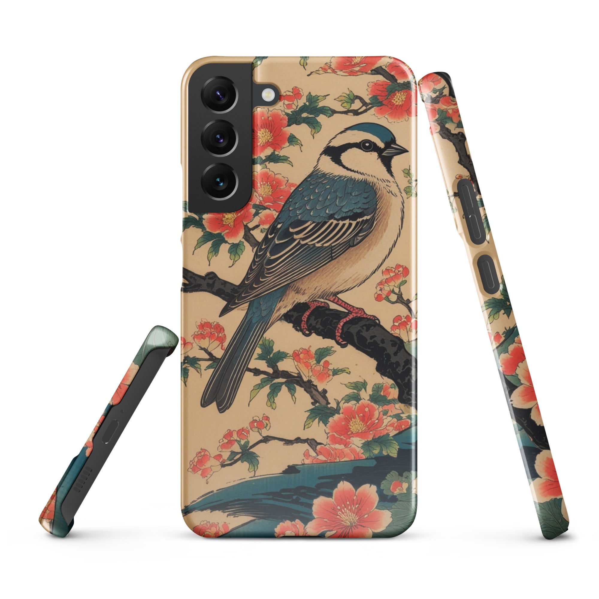 Cover Samsung Resistente – Compatibile con Ricarica Wireless – Design Uccellino Giapponese-Biiply
