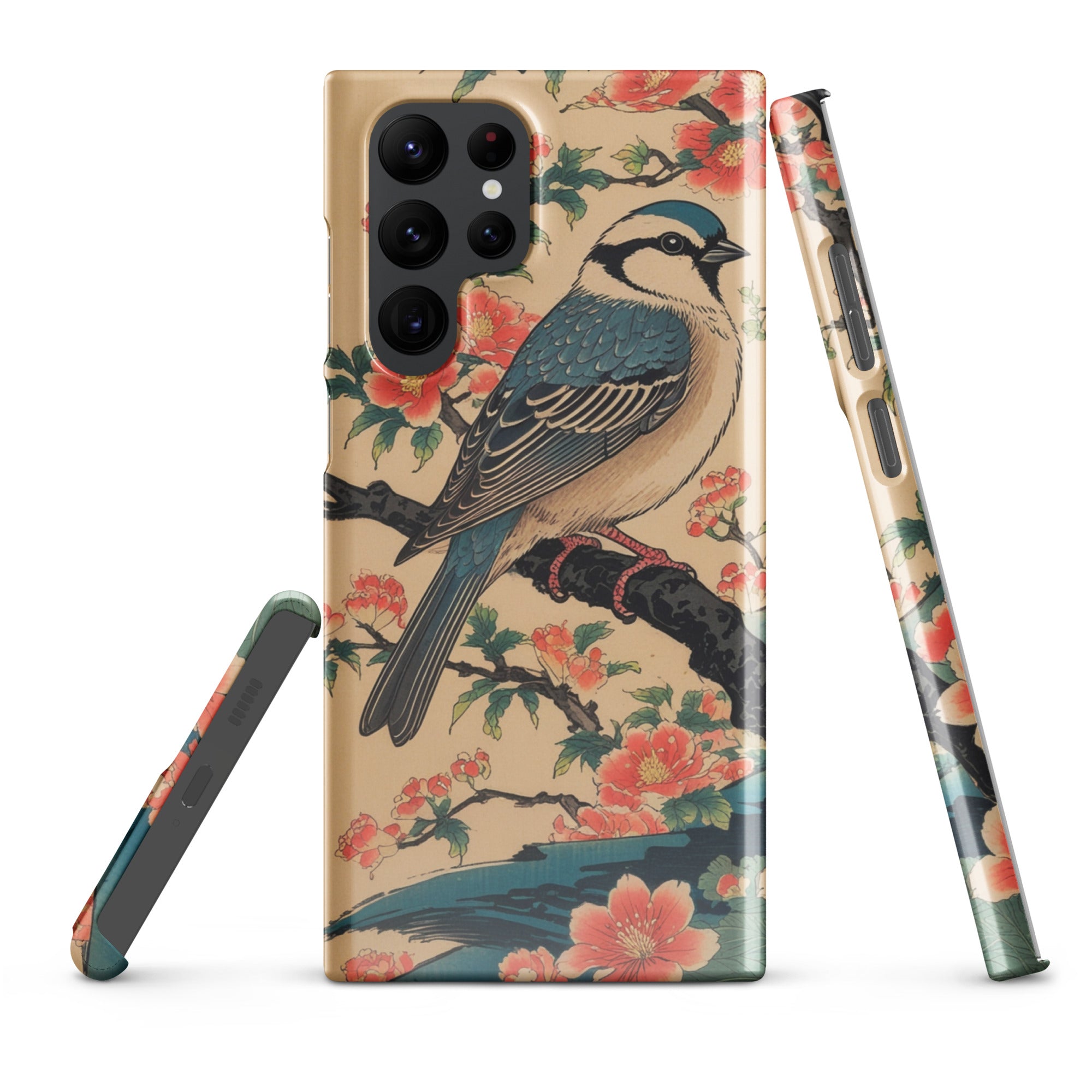 Cover Samsung Resistente – Compatibile con Ricarica Wireless – Design Uccellino Giapponese-Biiply