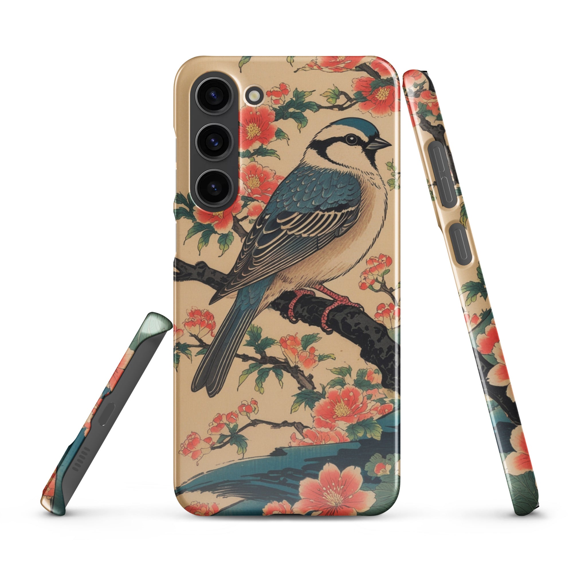 Cover Samsung Resistente – Compatibile con Ricarica Wireless – Design Uccellino Giapponese-Biiply