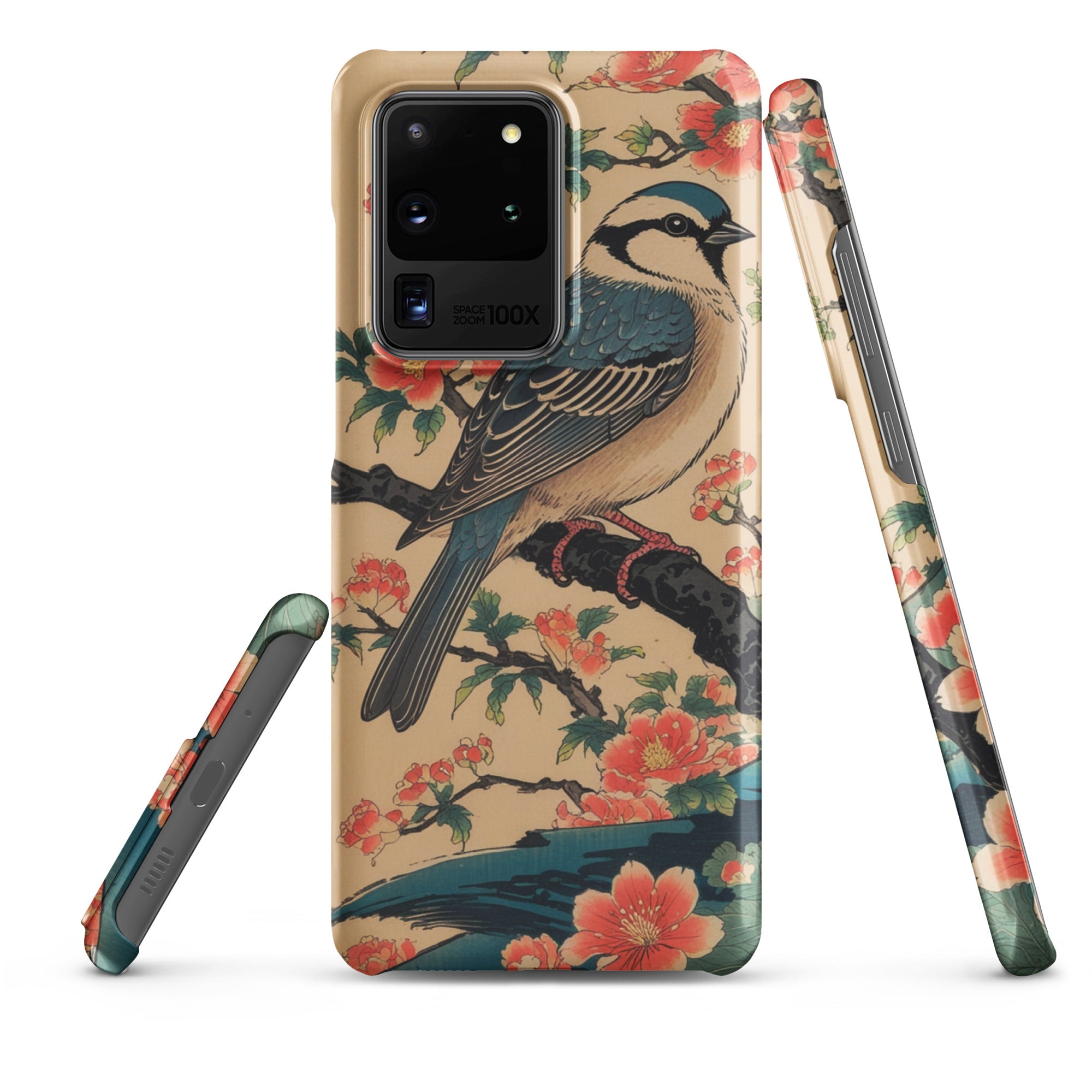 Cover Samsung Resistente – Compatibile con Ricarica Wireless – Design Uccellino Giapponese-Biiply
