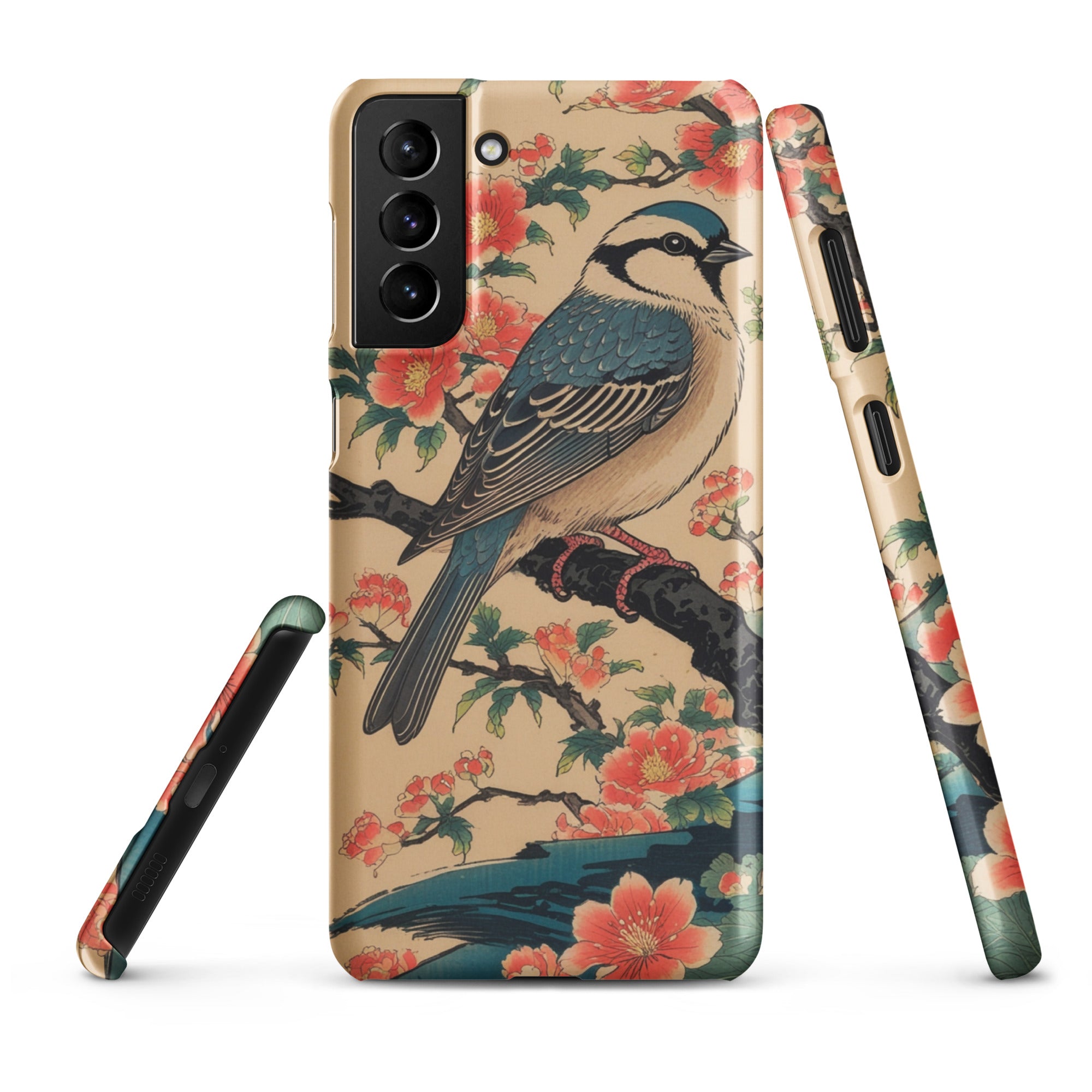 Cover Samsung Resistente – Compatibile con Ricarica Wireless – Design Uccellino Giapponese-Biiply