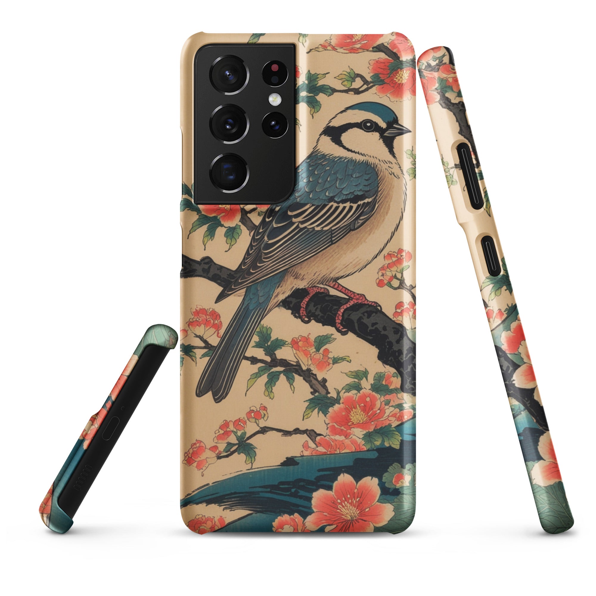 Cover Samsung Resistente – Compatibile con Ricarica Wireless – Design Uccellino Giapponese-Biiply