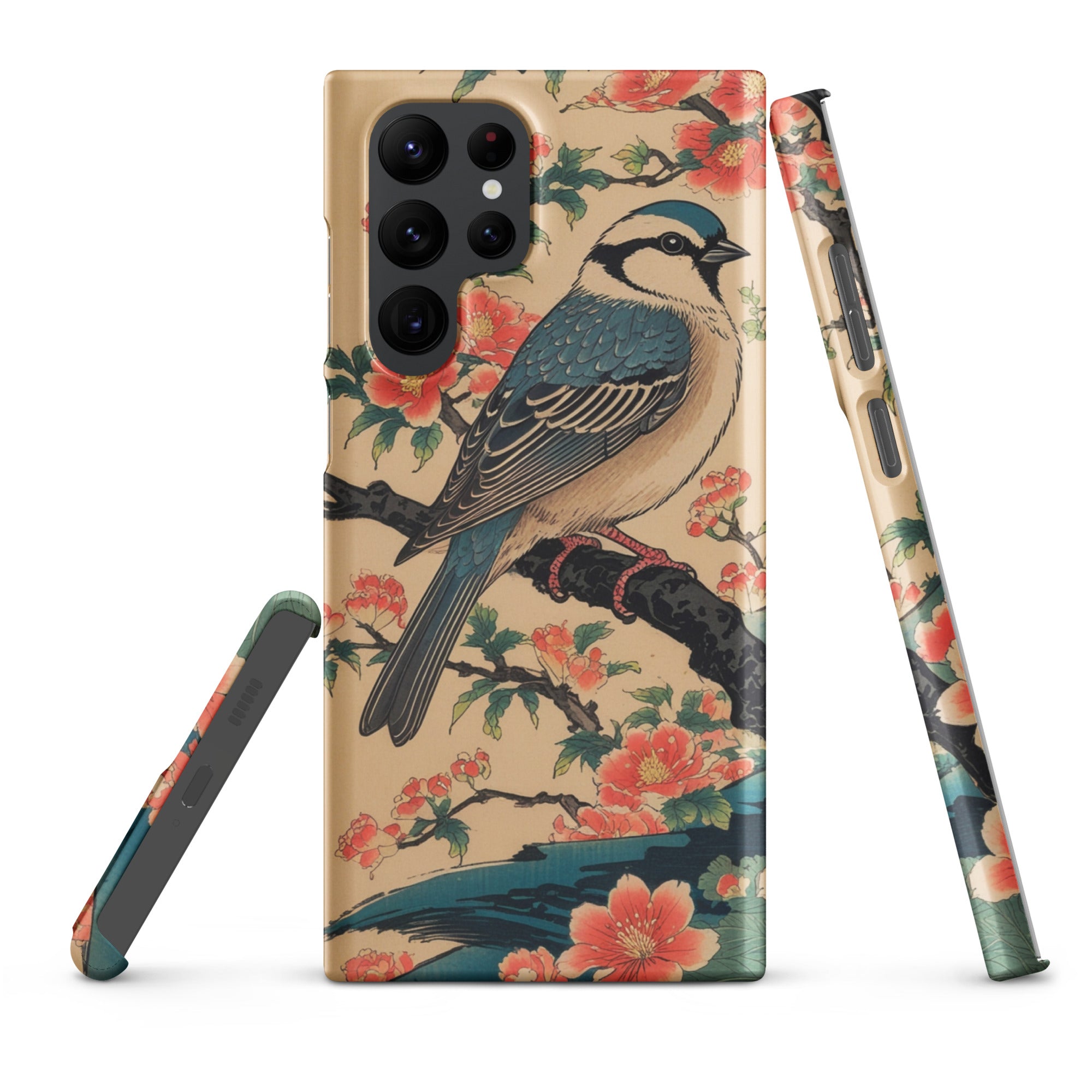 Cover Samsung Resistente – Compatibile con Ricarica Wireless – Design Uccellino Giapponese-Biiply