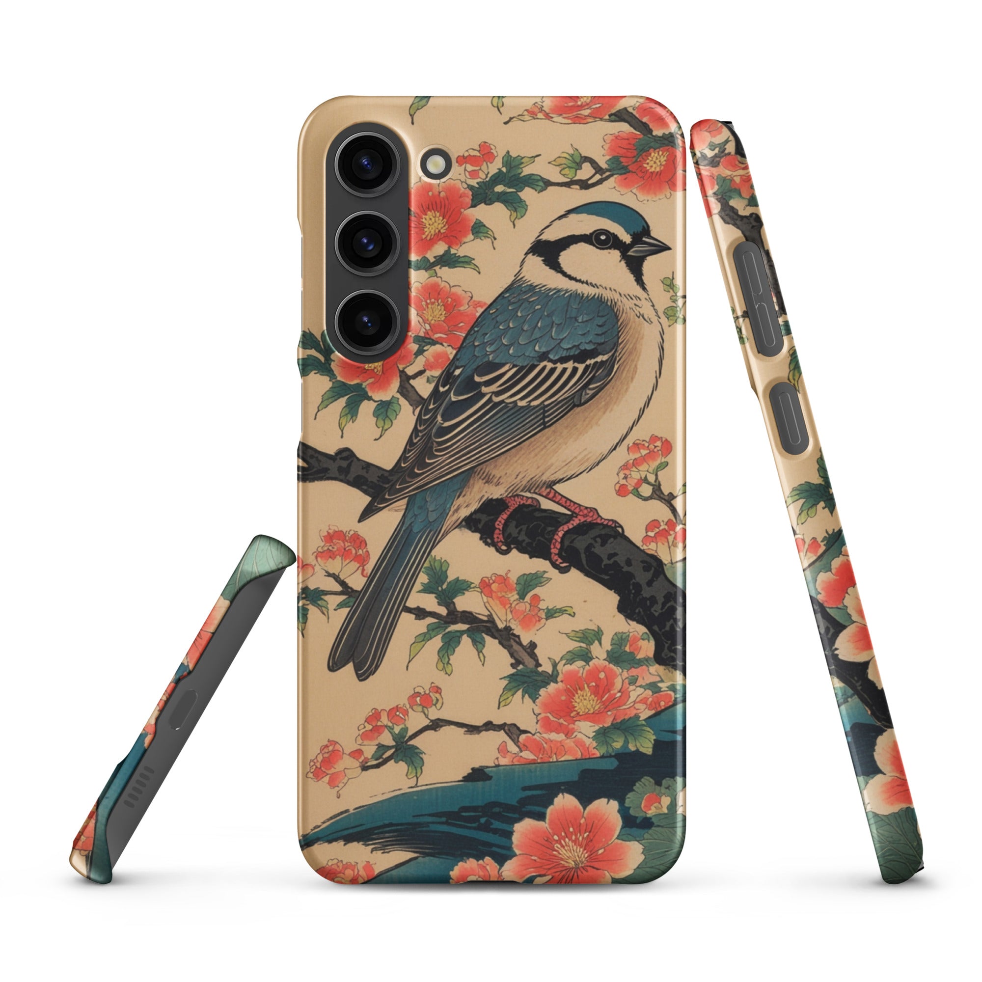 Cover Samsung Resistente – Compatibile con Ricarica Wireless – Design Uccellino Giapponese-Biiply