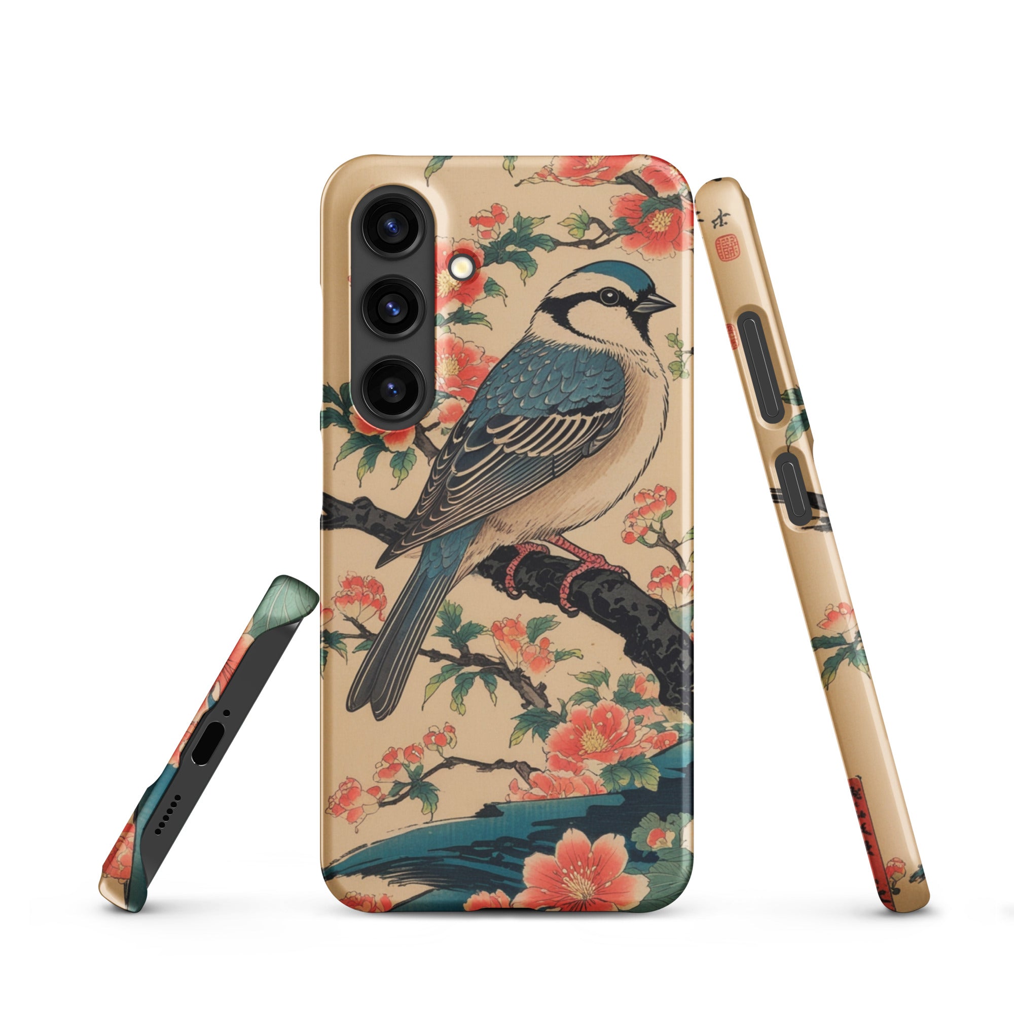 Cover Samsung Resistente – Compatibile con Ricarica Wireless – Design Uccellino Giapponese-Biiply