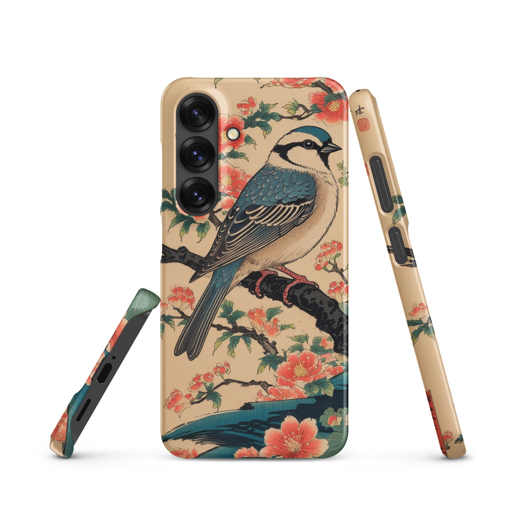 Cover Samsung Resistente – Compatibile con Ricarica Wireless – Design Uccellino Giapponese-Biiply