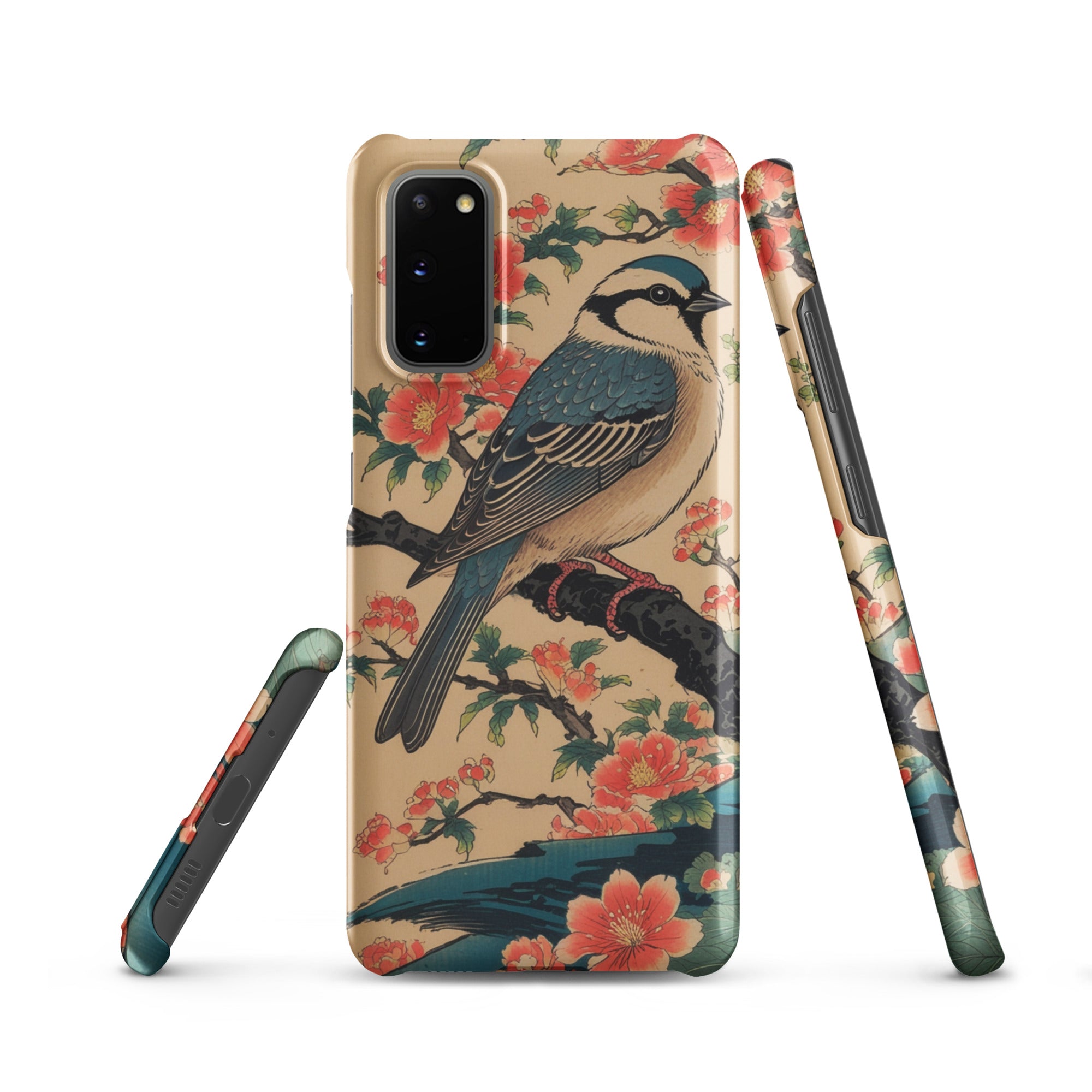 Cover Samsung Resistente – Compatibile con Ricarica Wireless – Design Uccellino Giapponese-Biiply