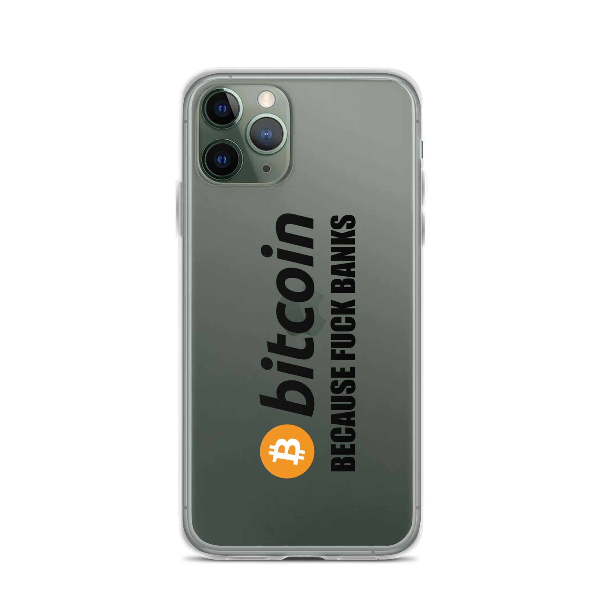 Cover Trasparente Resistente iPhone – Compatibile con Ricarica Wireless – Bitcoin Fuck Banks