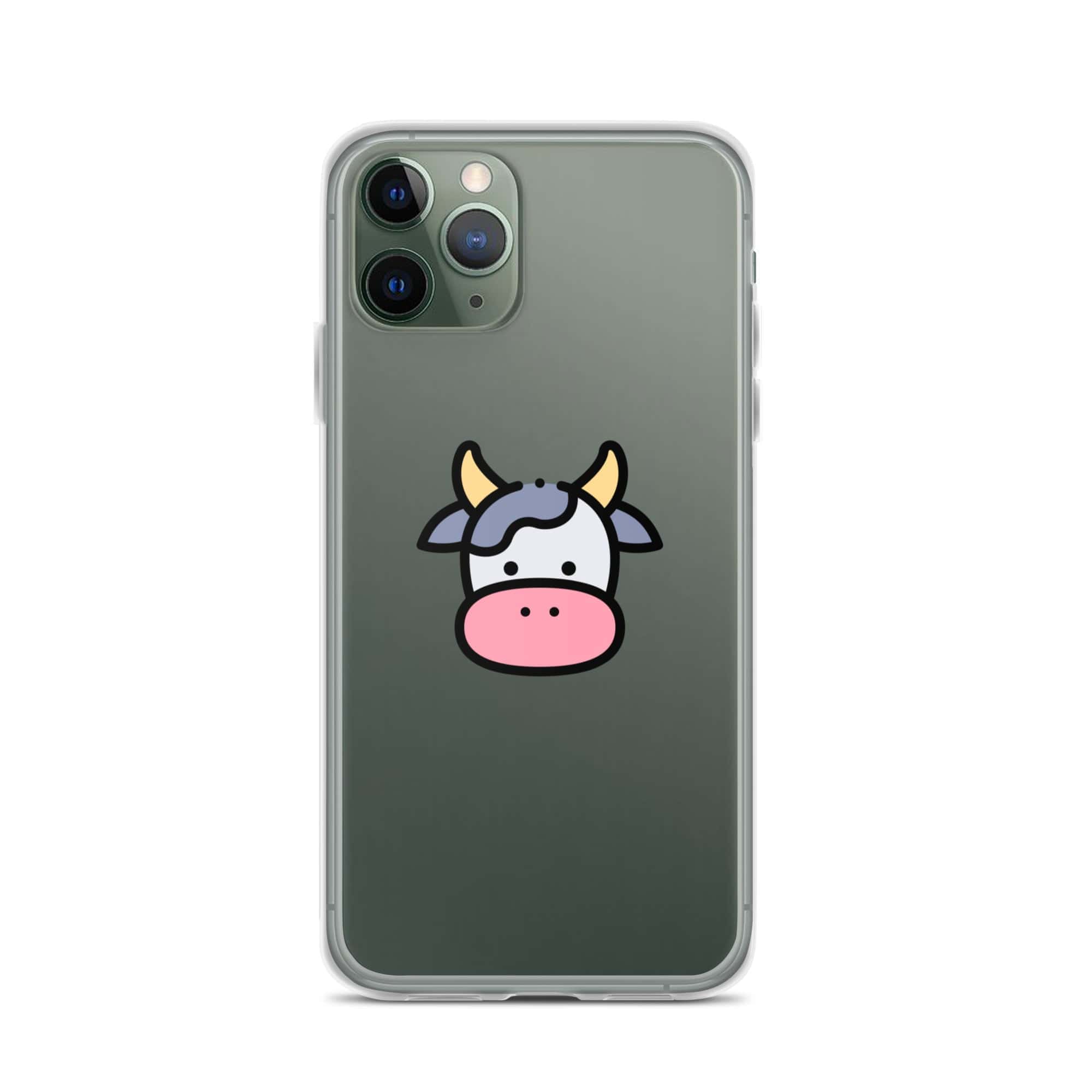 Cover Trasparente Resistente iPhone – Compatibile con Ricarica Wireless – Cow Face