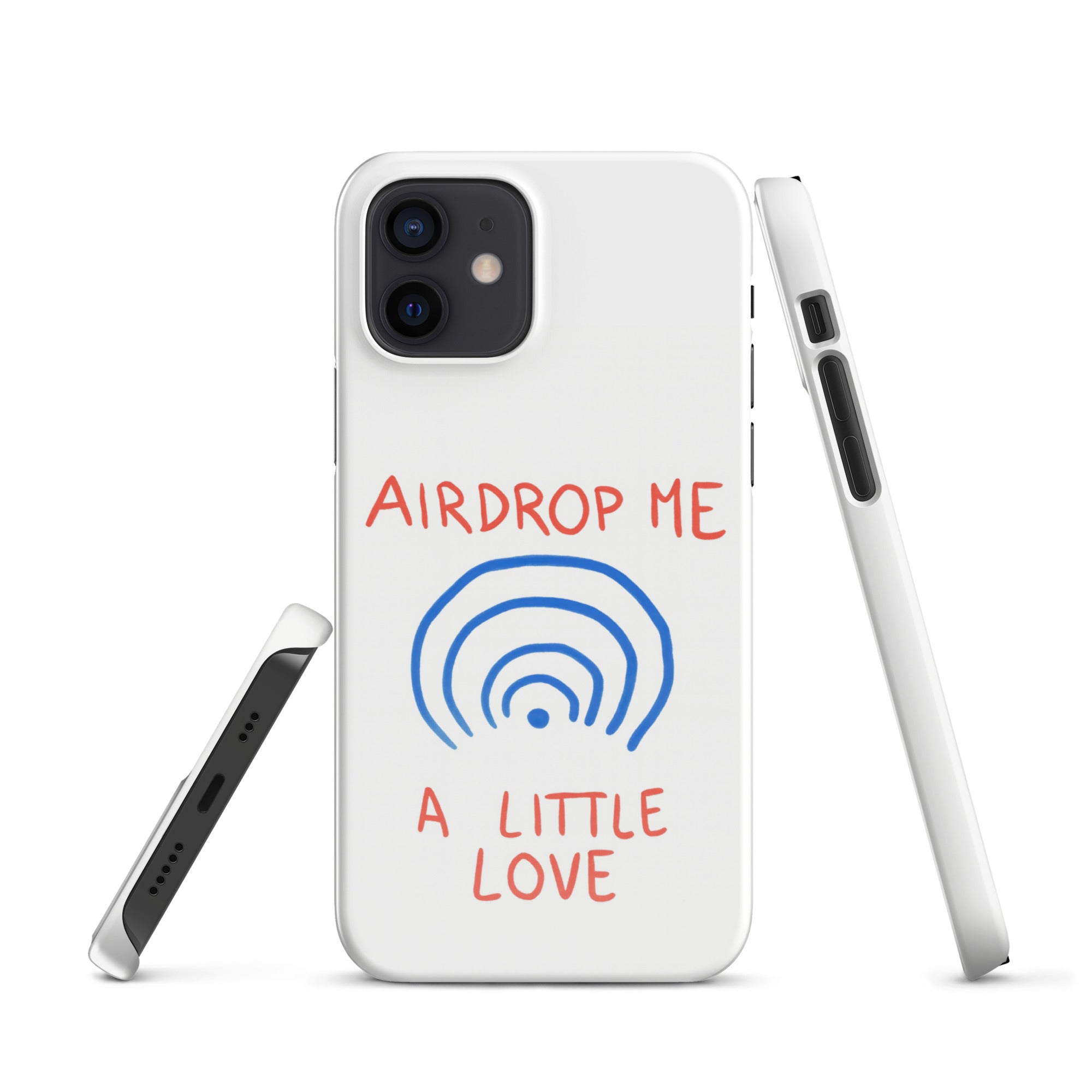 Cover iPhone Resistente – Compatibile con Ricarica Wireless – Design Airdrop Me a little love-Biiply