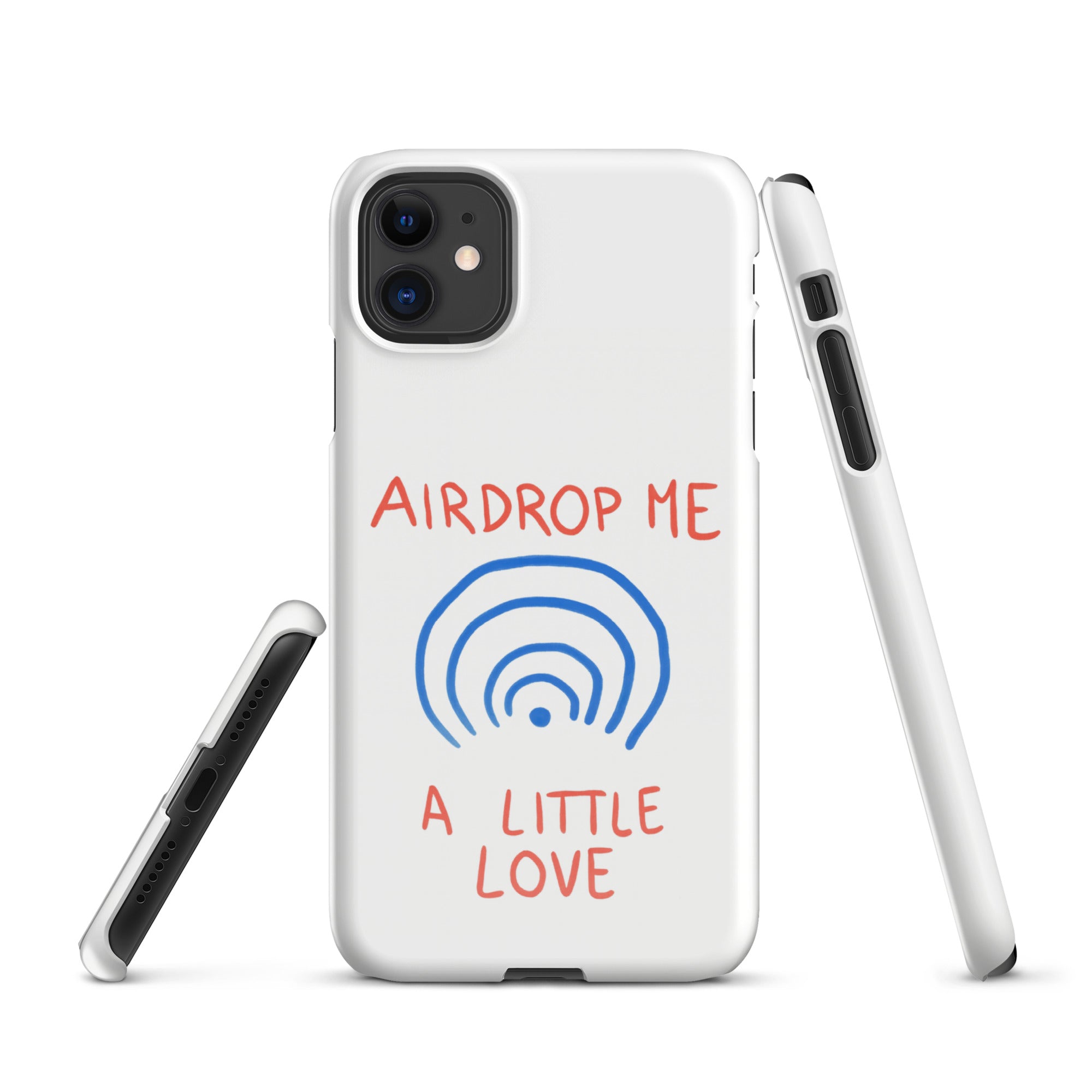 Cover iPhone Resistente – Compatibile con Ricarica Wireless – Design Airdrop Me a little love-Biiply