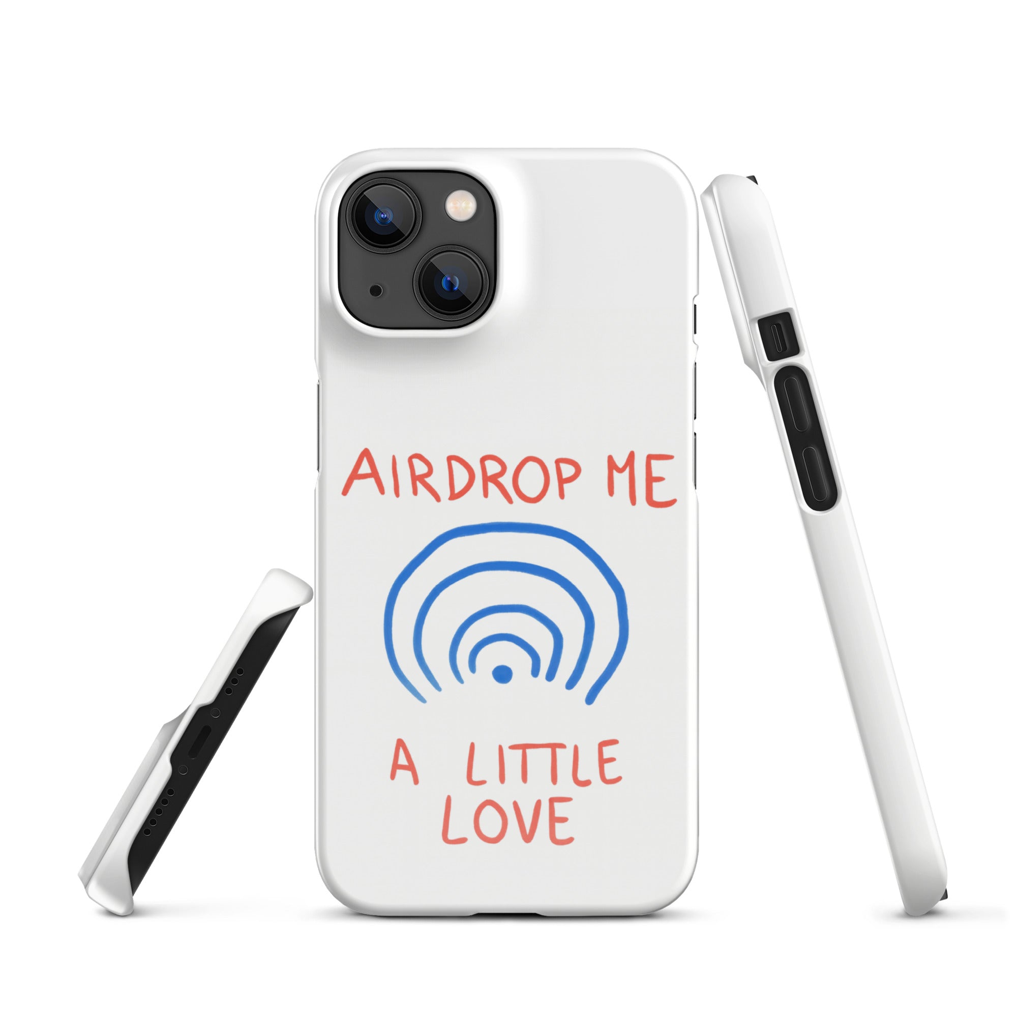 Cover iPhone Resistente – Compatibile con Ricarica Wireless – Design Airdrop Me a little love-Biiply