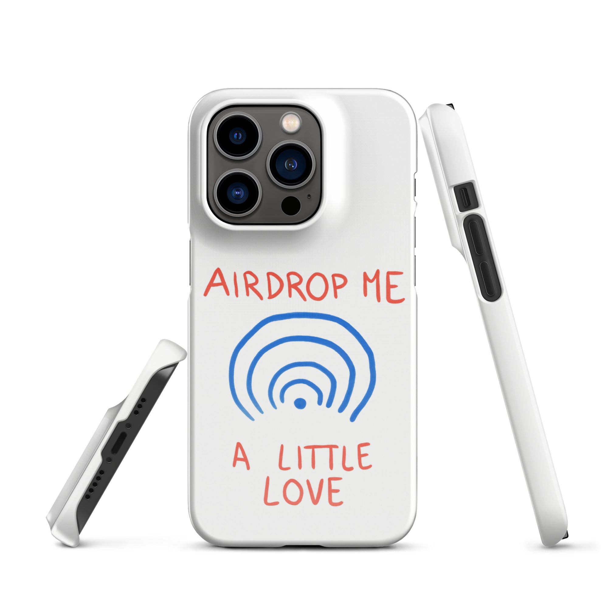 Cover iPhone Resistente – Compatibile con Ricarica Wireless – Design Airdrop Me a little love-Biiply