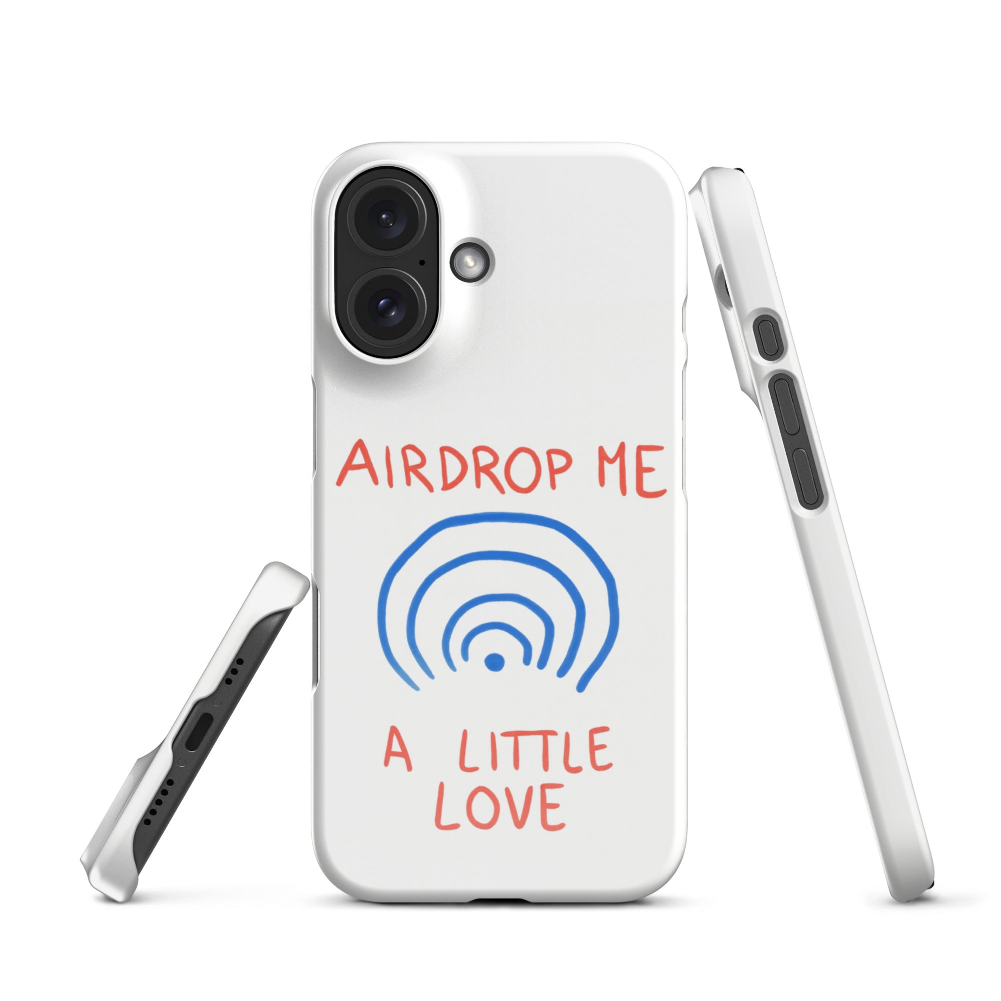 Cover iPhone Resistente – Compatibile con Ricarica Wireless – Design Airdrop Me a little love-Biiply