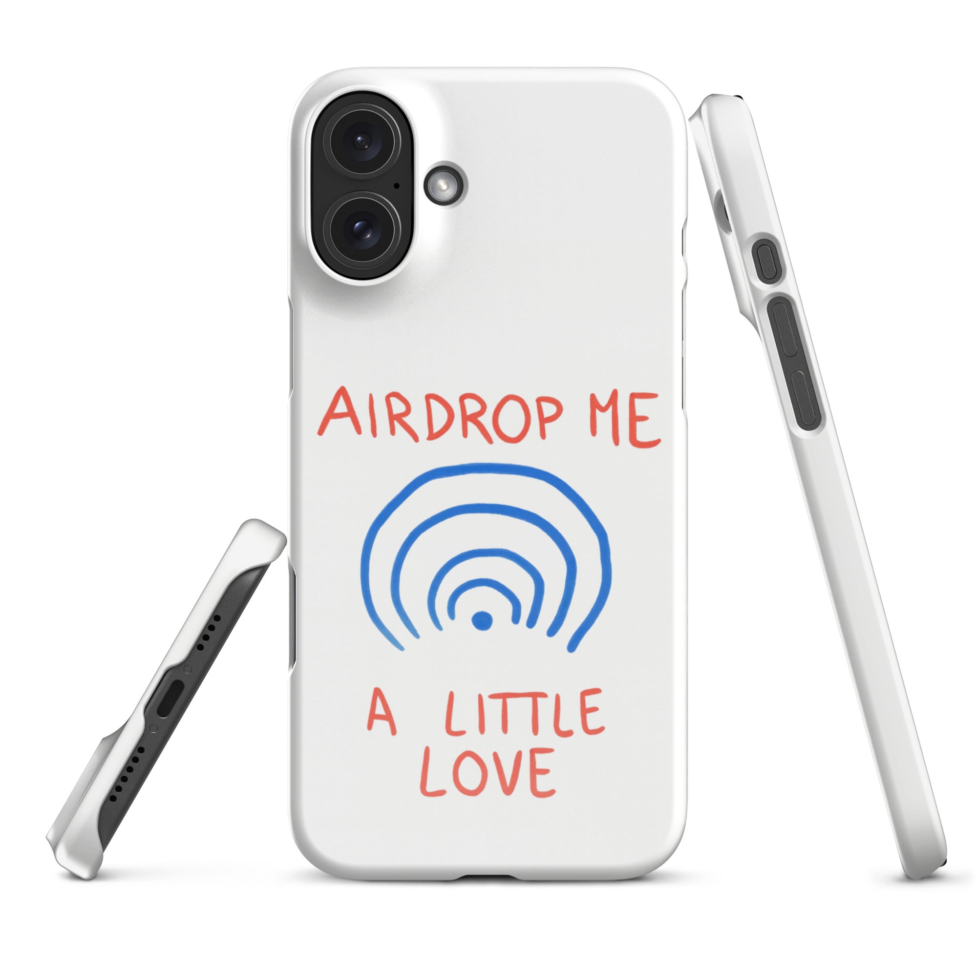 Cover iPhone Resistente – Compatibile con Ricarica Wireless – Design Airdrop Me a little love-Biiply