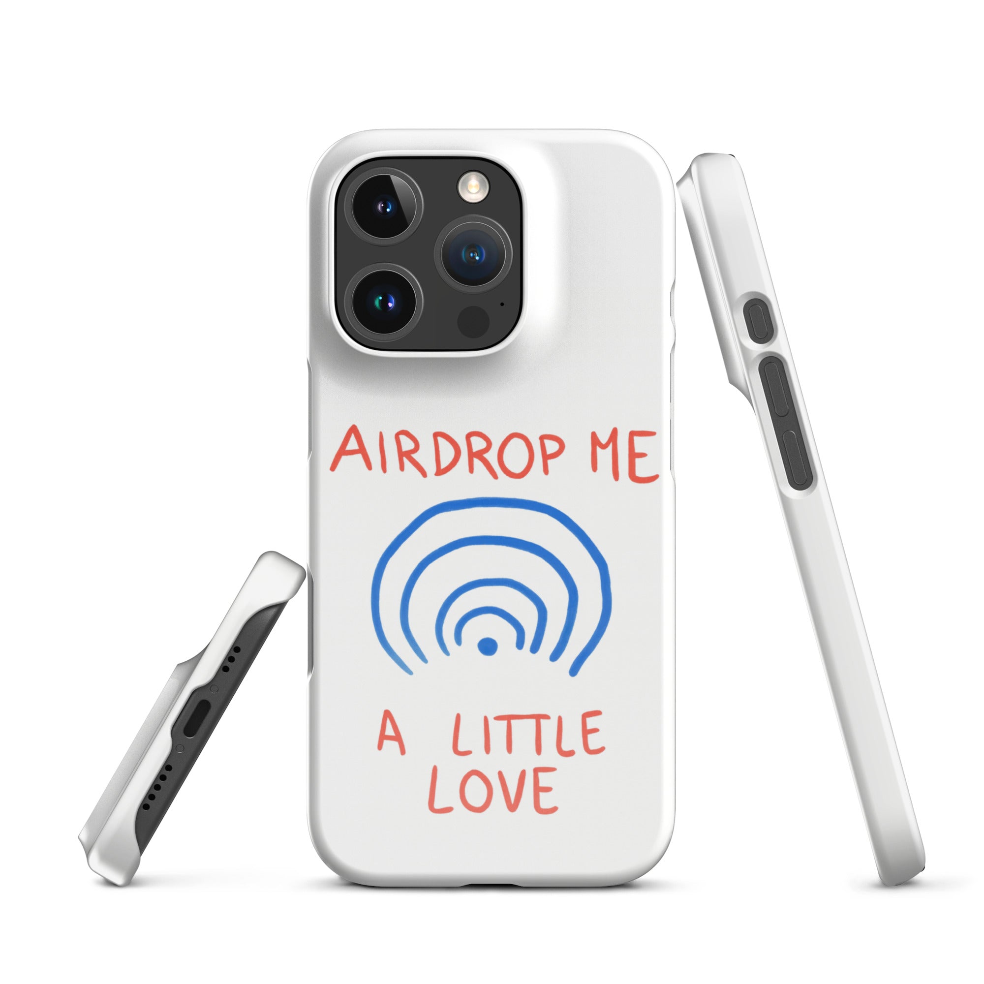 Cover iPhone Resistente – Compatibile con Ricarica Wireless – Design Airdrop Me a little love-Biiply