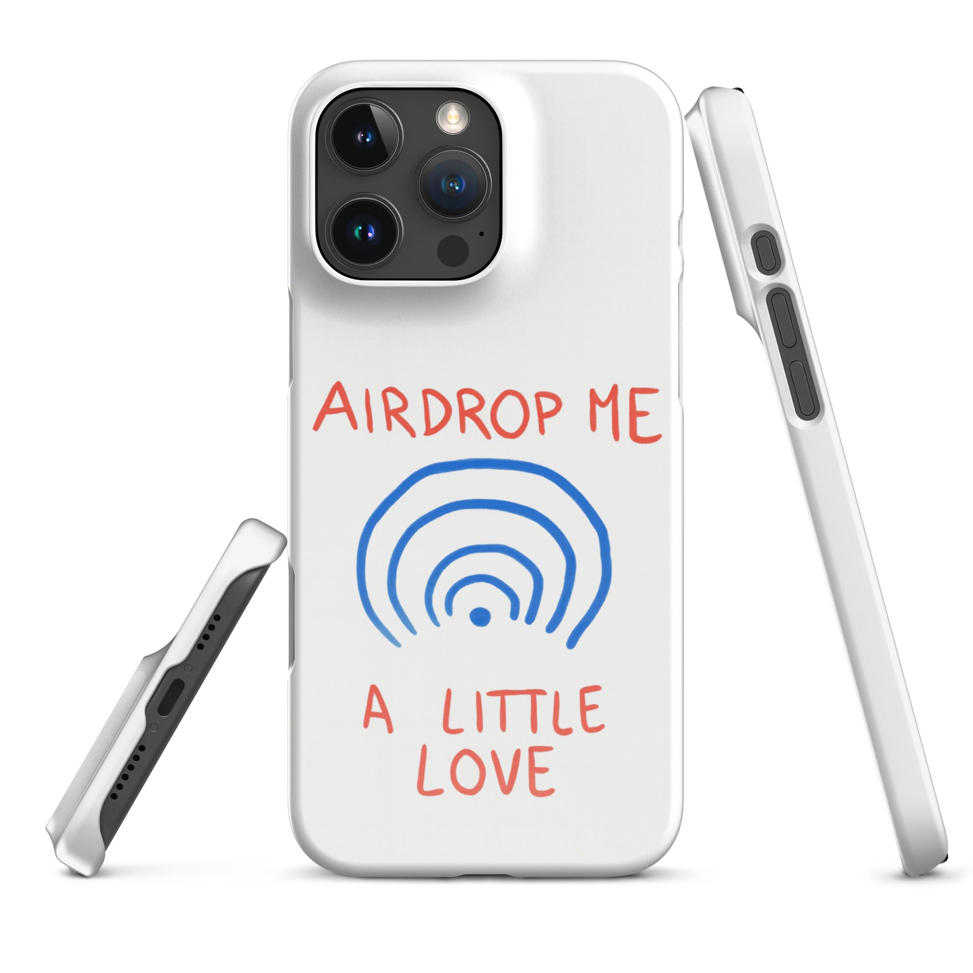 Cover iPhone Resistente – Compatibile con Ricarica Wireless – Design Airdrop Me a little love-Biiply