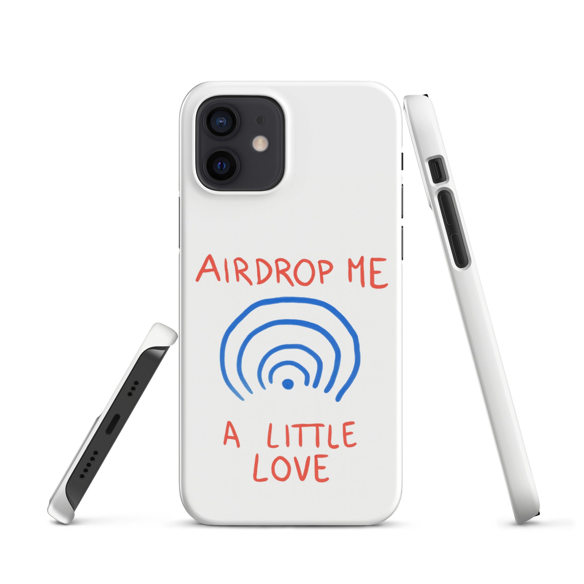 Cover iPhone Resistente – Compatibile con Ricarica Wireless – Design Airdrop Me a little love-Biiply