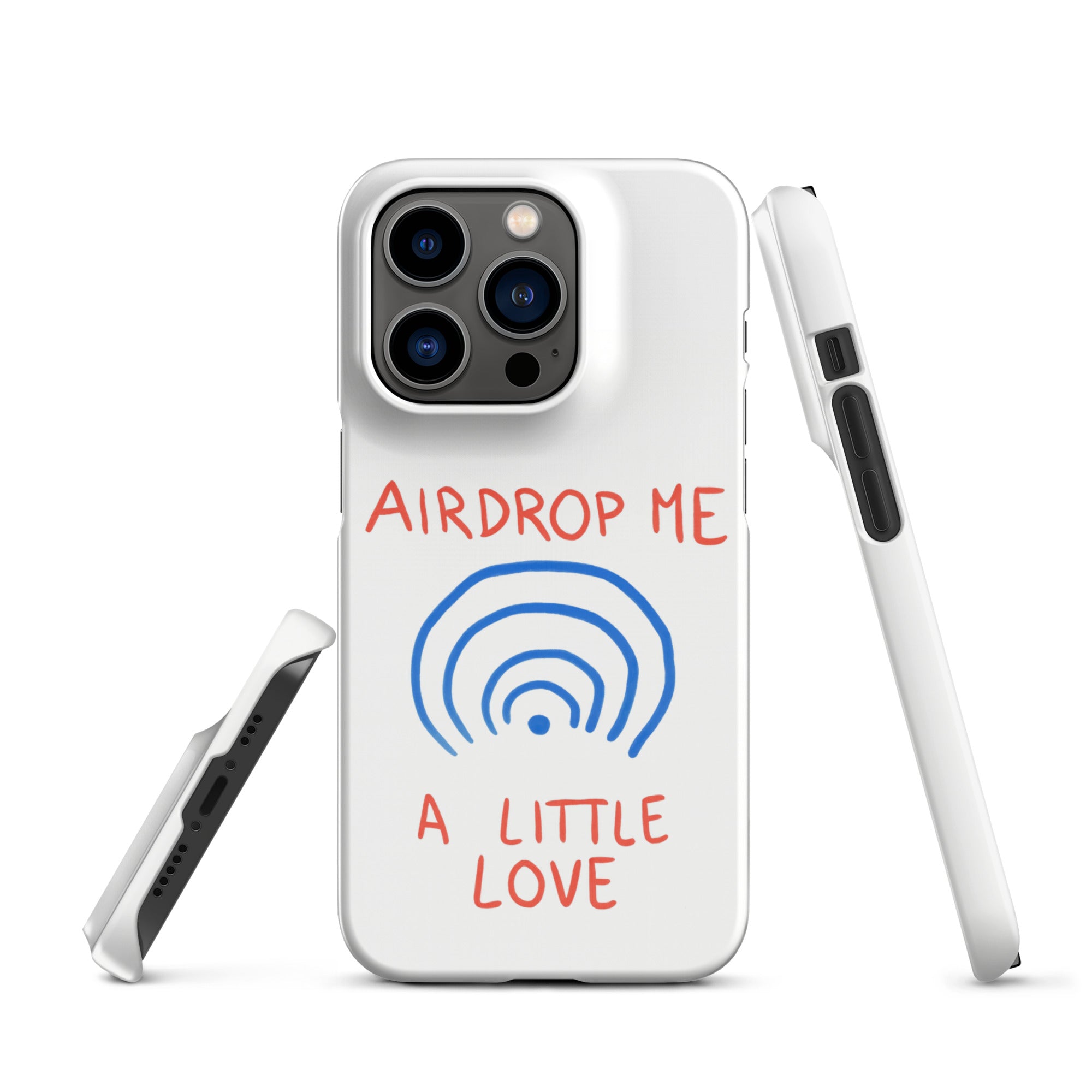 Cover iPhone Resistente – Compatibile con Ricarica Wireless – Design Airdrop Me a little love-Biiply