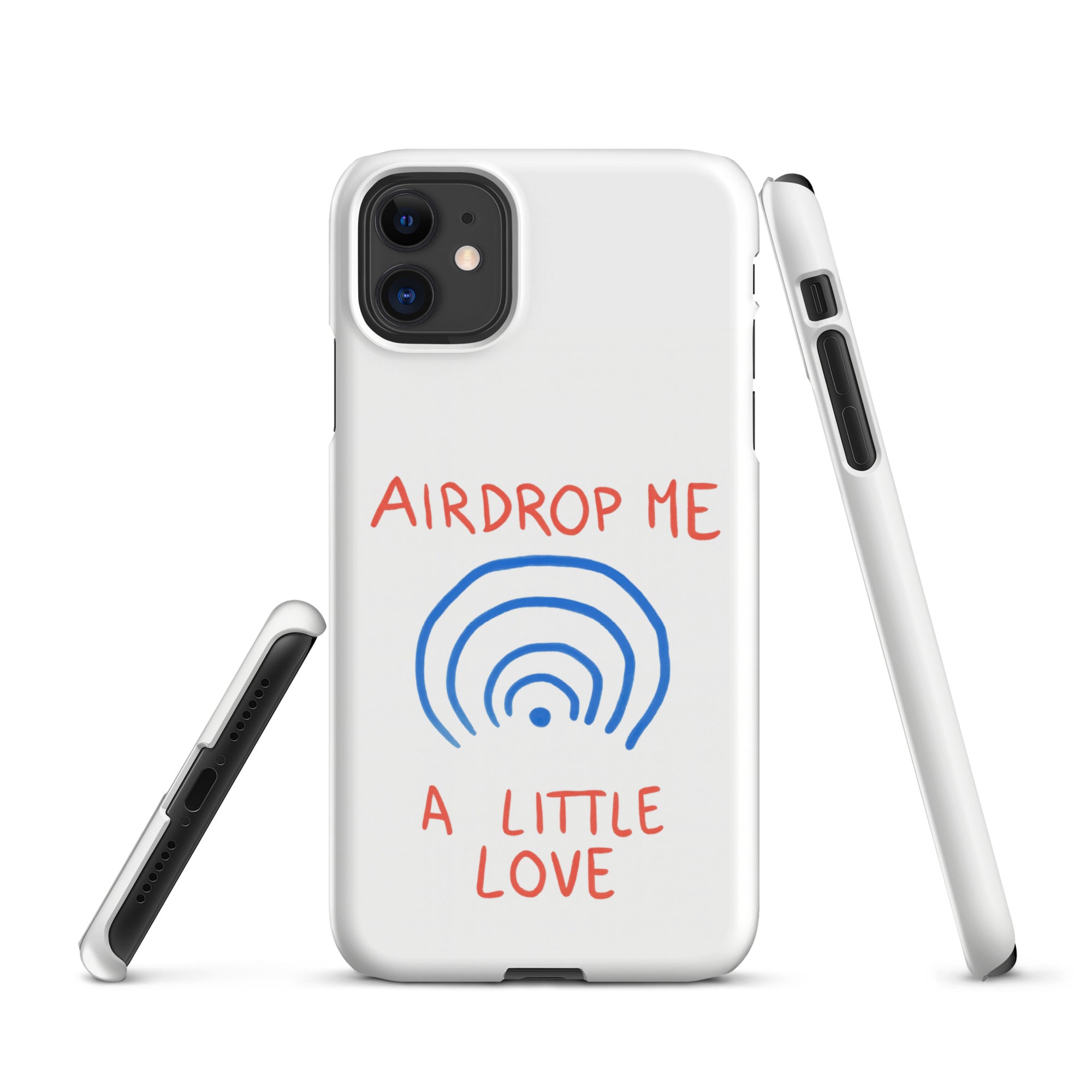 Cover iPhone Resistente – Compatibile con Ricarica Wireless – Design Airdrop Me a little love-Biiply