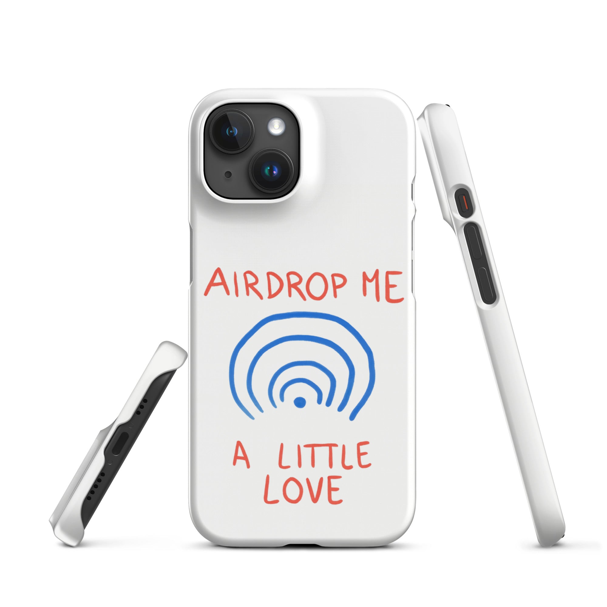 Cover iPhone Resistente – Compatibile con Ricarica Wireless – Design Airdrop Me a little love-Biiply