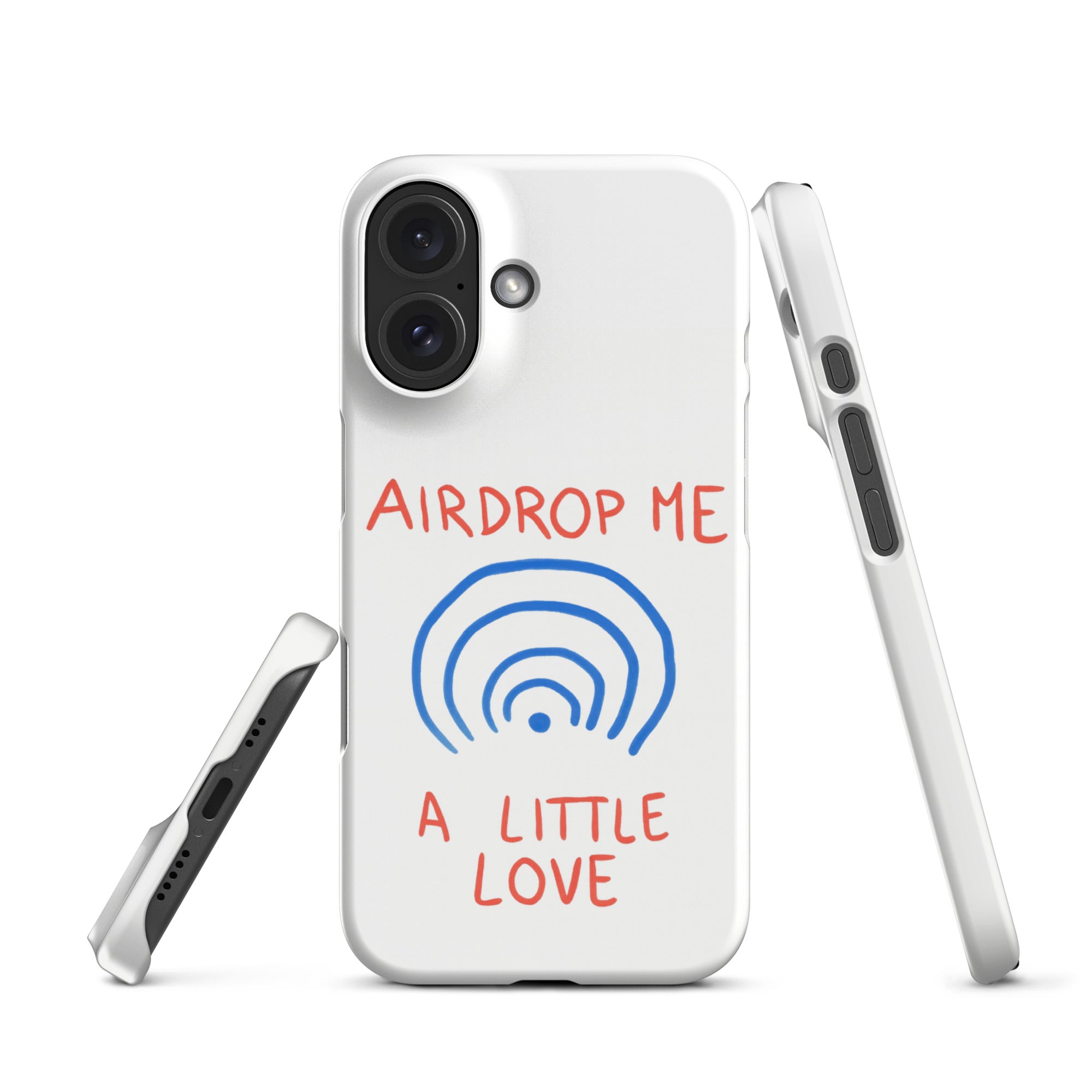 Cover iPhone Resistente – Compatibile con Ricarica Wireless – Design Airdrop Me a little love-Biiply