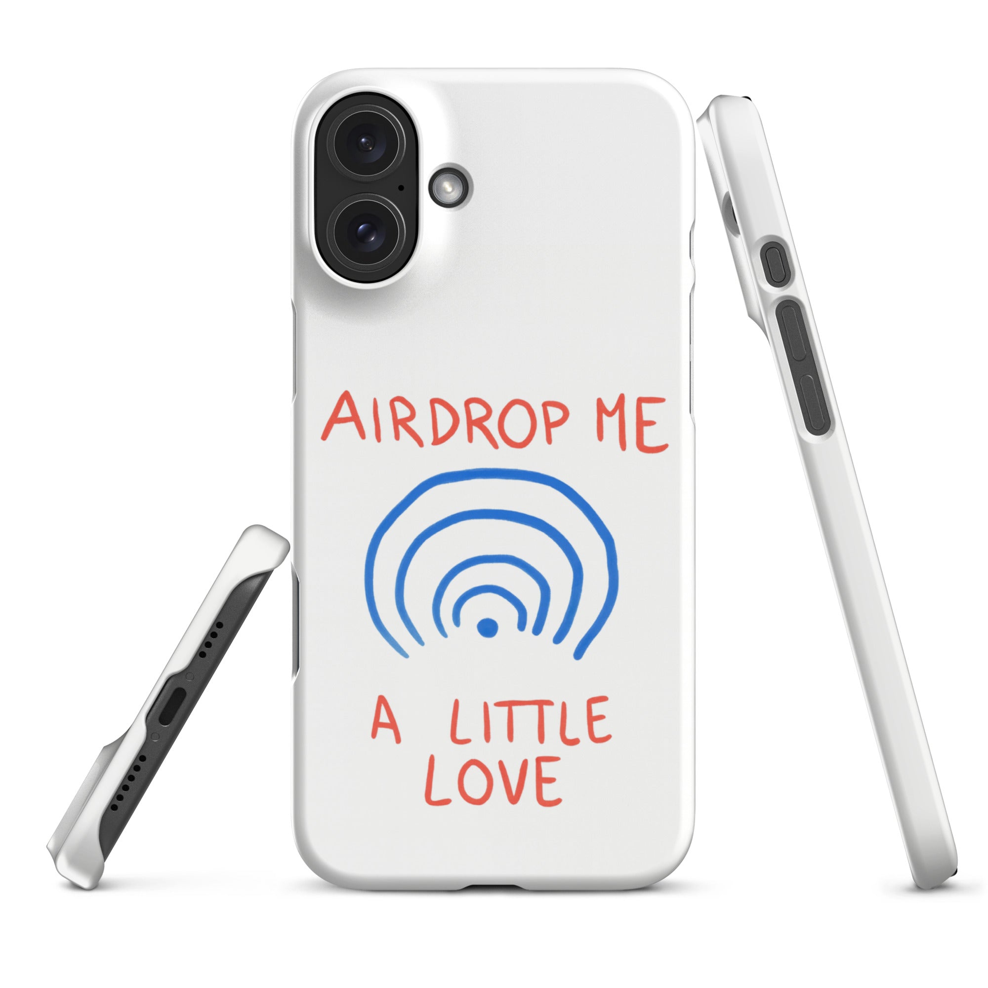 Cover iPhone Resistente – Compatibile con Ricarica Wireless – Design Airdrop Me a little love-Biiply