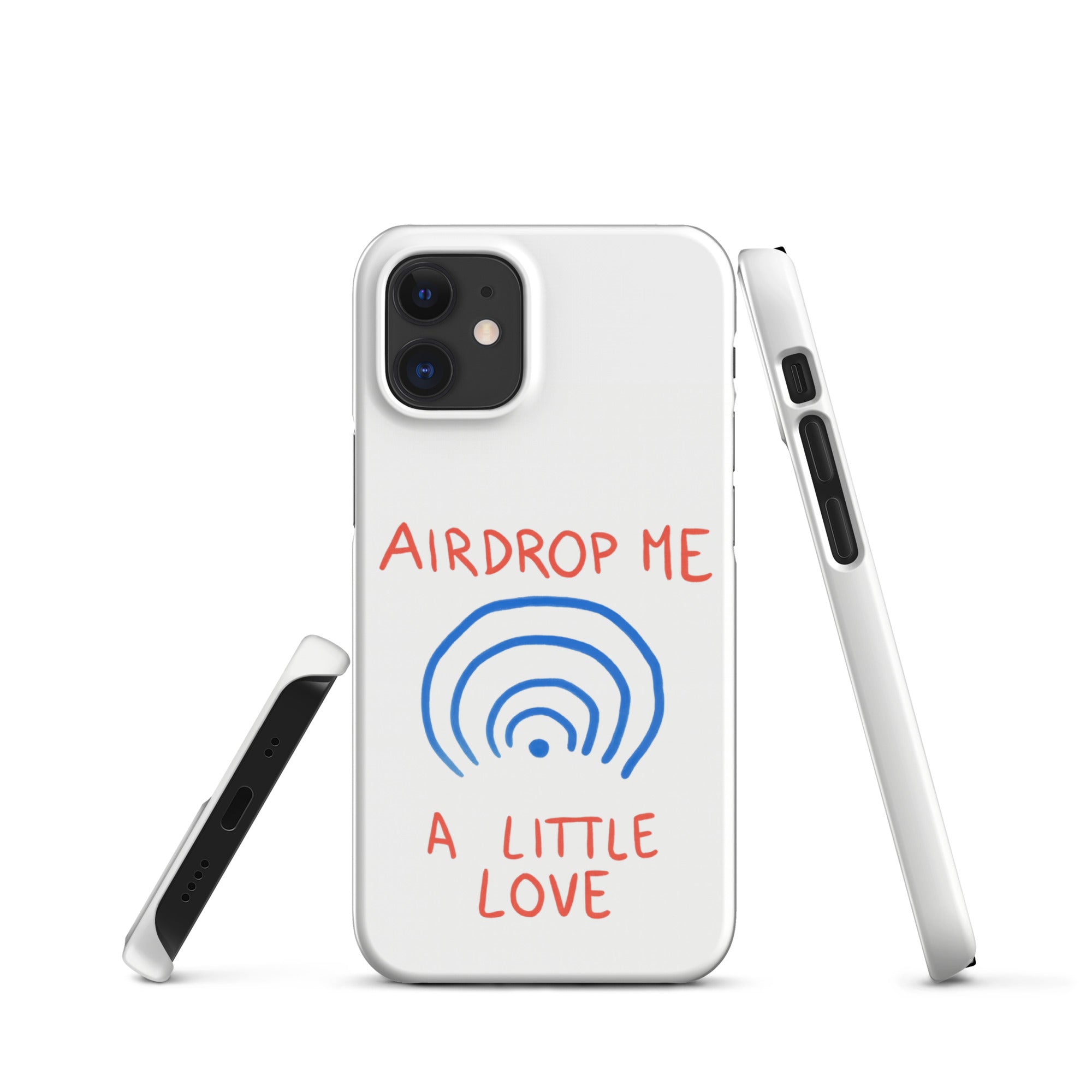 Cover iPhone Resistente – Compatibile con Ricarica Wireless – Design Airdrop Me a little love-Biiply