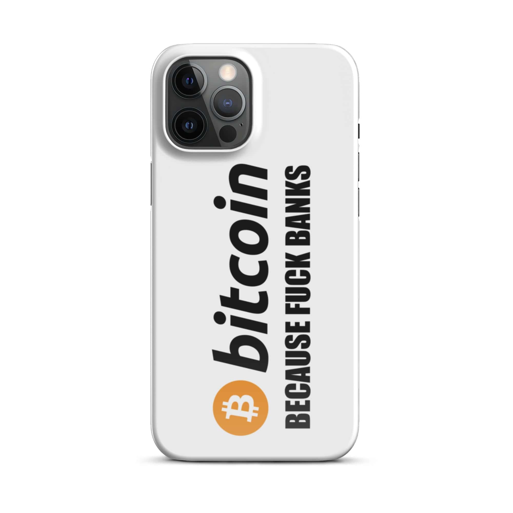 Cover iPhone Resistente – Compatibile con Ricarica Wireless – Design Bitcoin Fuck Banks-Biiply