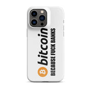 Cover iPhone Resistente – Compatibile con Ricarica Wireless – Design Bitcoin Fuck Banks-Biiply