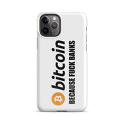 Cover iPhone Resistente – Compatibile con Ricarica Wireless – Design Bitcoin Fuck Banks-Biiply