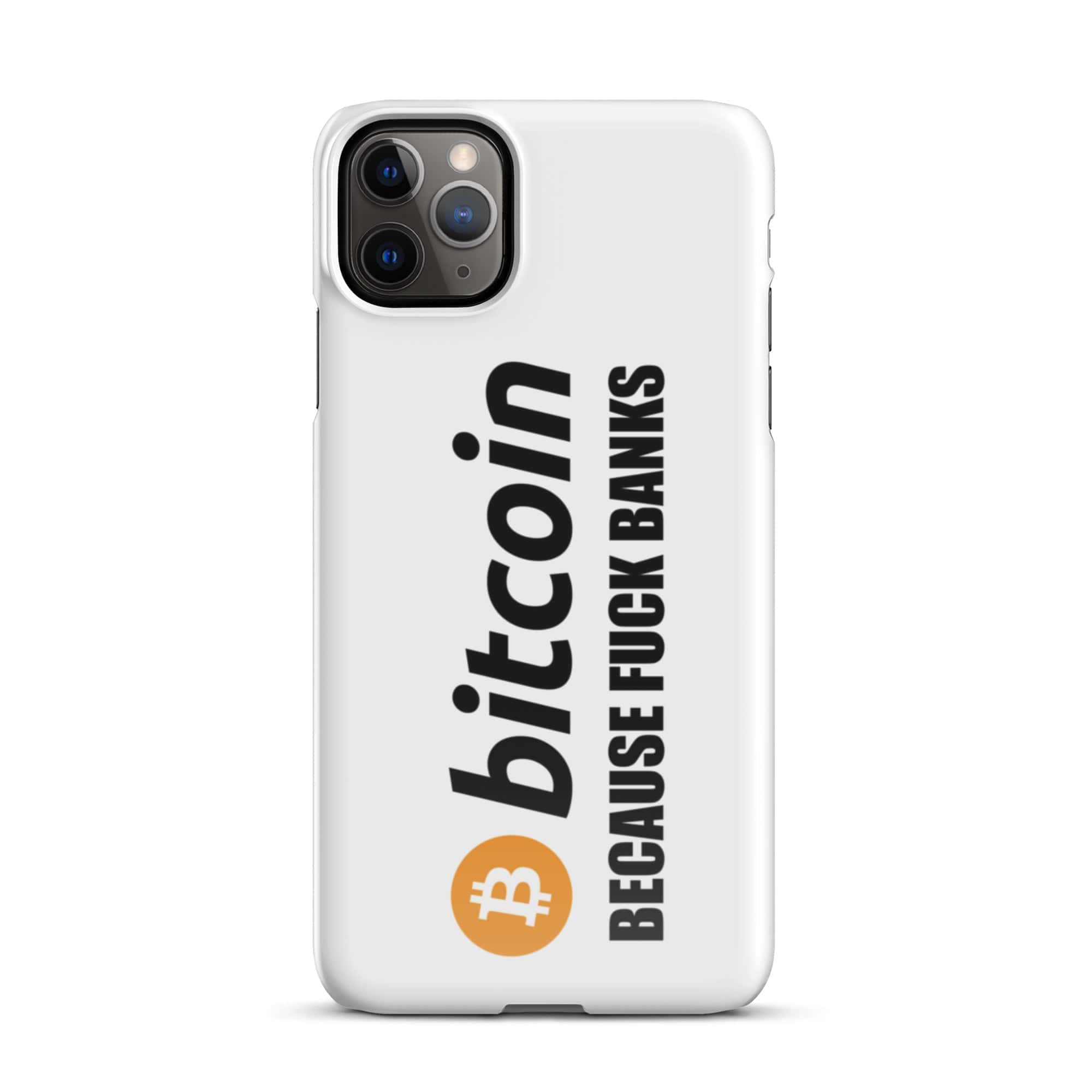 Cover iPhone Resistente – Compatibile con Ricarica Wireless – Design Bitcoin Fuck Banks-Biiply