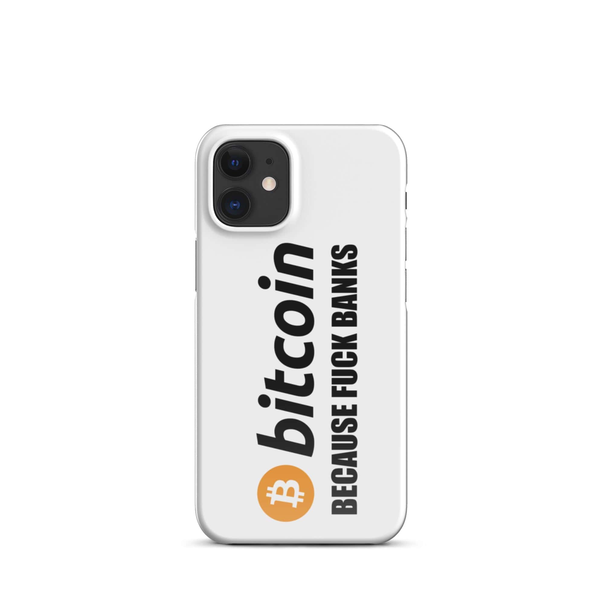 Cover iPhone Resistente – Compatibile con Ricarica Wireless – Design Bitcoin Fuck Banks-Biiply