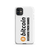 Funda Resistente para iPhone – Compatible con Carga Inalámbrica – Diseño Bitcoin Fuck Banks