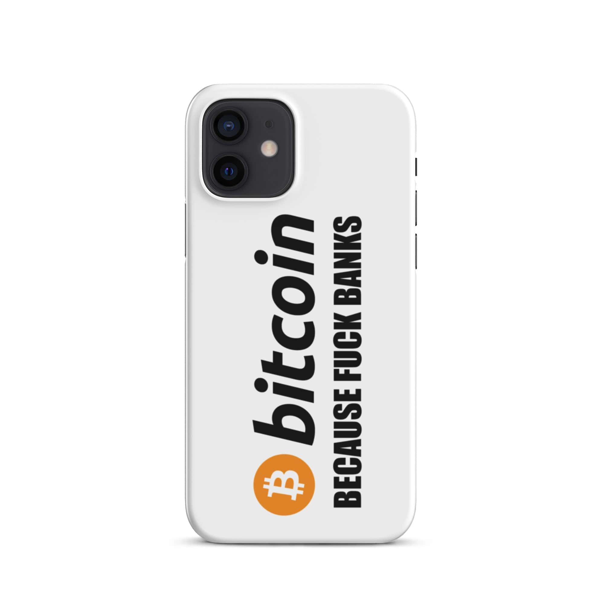 Cover iPhone Resistente – Compatibile con Ricarica Wireless – Design Bitcoin Fuck Banks-Biiply