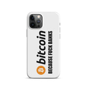 Cover iPhone Resistente – Compatibile con Ricarica Wireless – Design Bitcoin Fuck Banks-Biiply