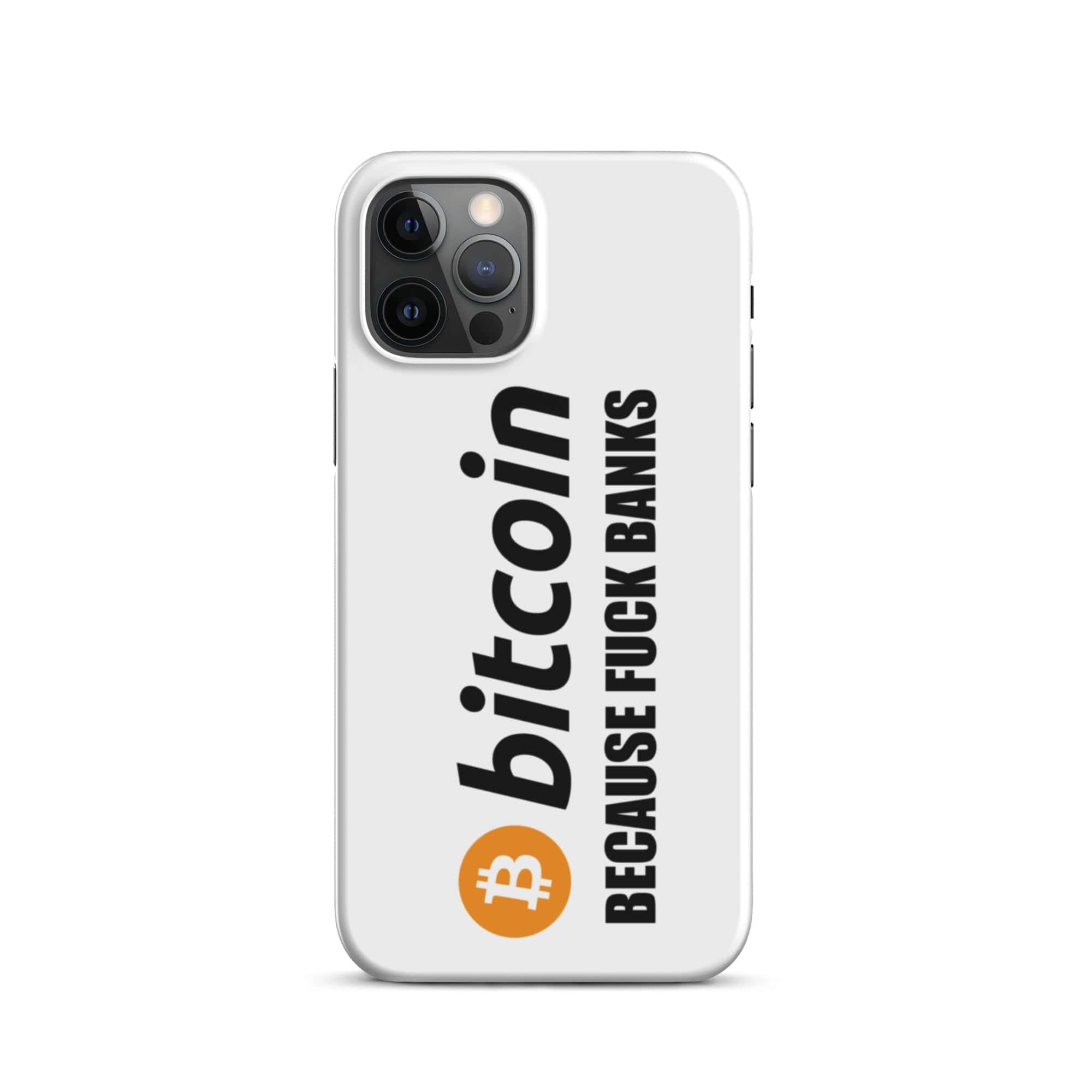 Cover iPhone Resistente – Compatibile con Ricarica Wireless – Design Bitcoin Fuck Banks-Biiply