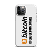 Cover iPhone Resistente – Compatibile con Ricarica Wireless – Design Bitcoin Fuck Banks-Biiply
